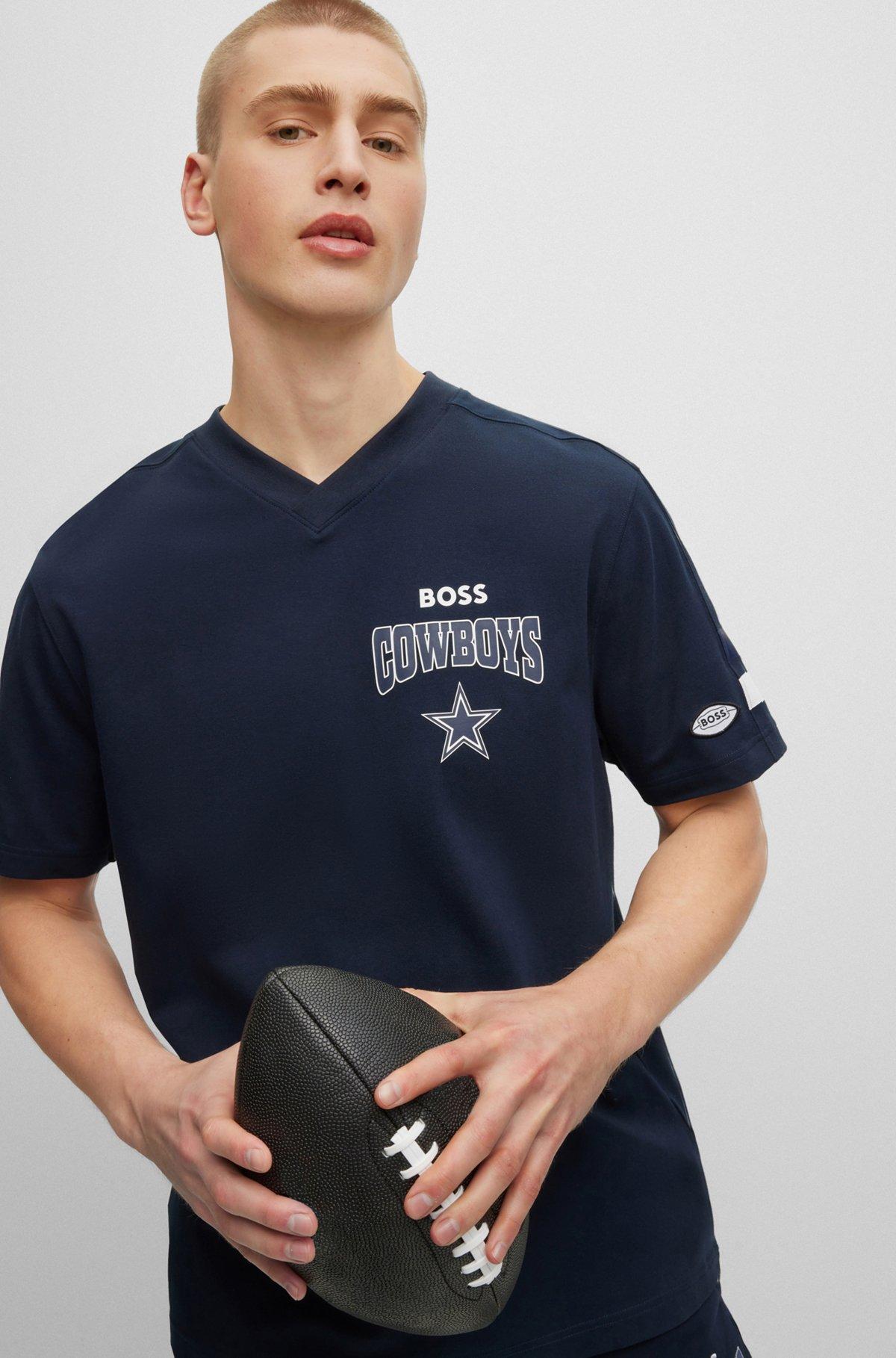 BOSS x NFL cotton-blend T-shirt with collaborative branding Product Image