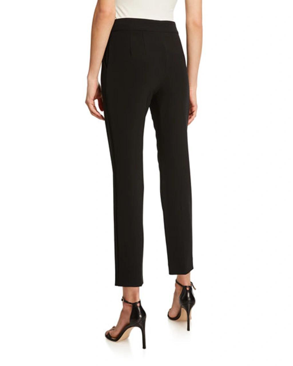 ST JOHN St. John Collection Emma Crop Crepe Marocain Pants In Caviar Product Image
