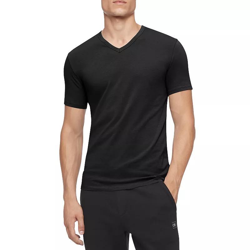 Calvin Klein Cotton Stretch Moisture Wicking V Neck Tees, Pack of 3 Product Image