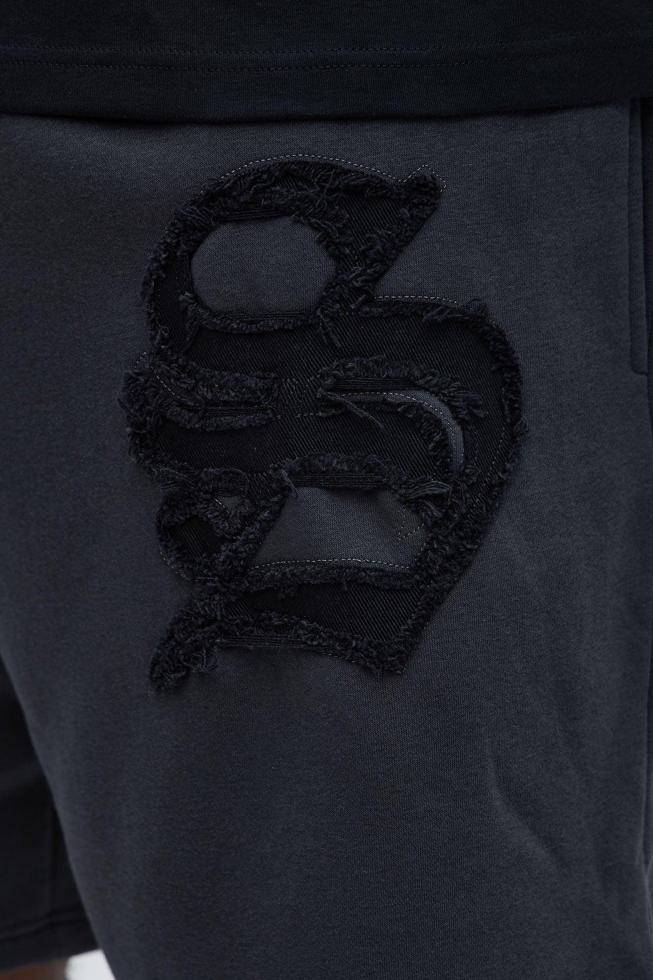 Tyson Relaxed Hit Up Applique Shorts - Charcoal Product Image