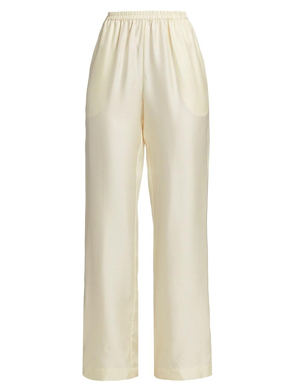 Womens Alera Silk Straight-Leg Pants Product Image