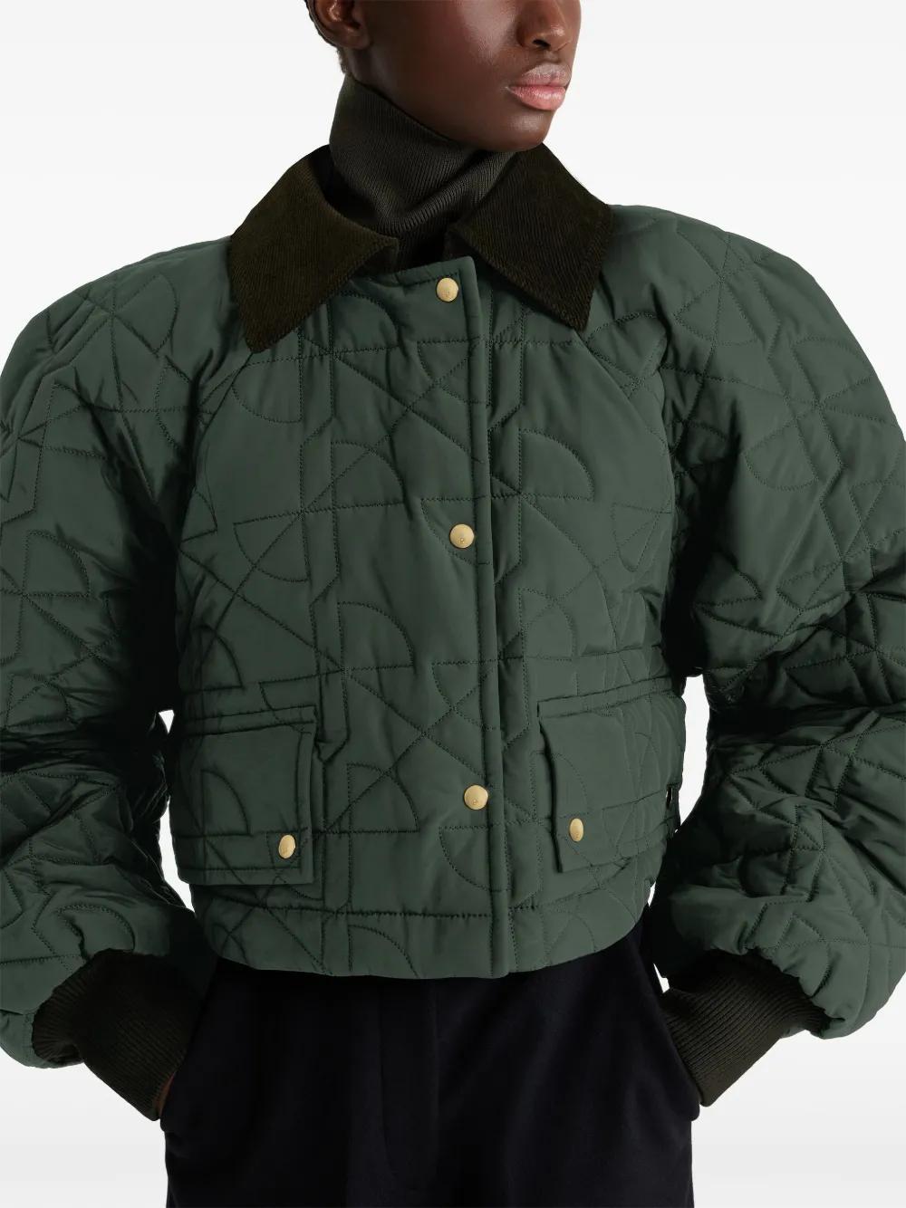 cropped quilted bomber jacket Product Image