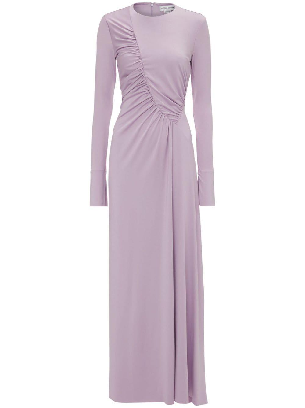 Ruched Gown In Purple Product Image