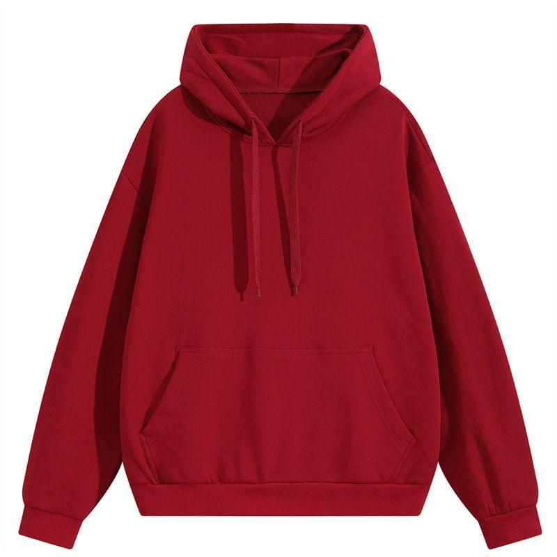 Drop Shoulder Plain Oversized Hoodie Product Image