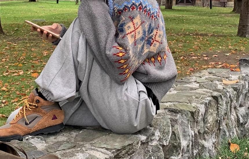 Collar Patterned Cardigan Product Image