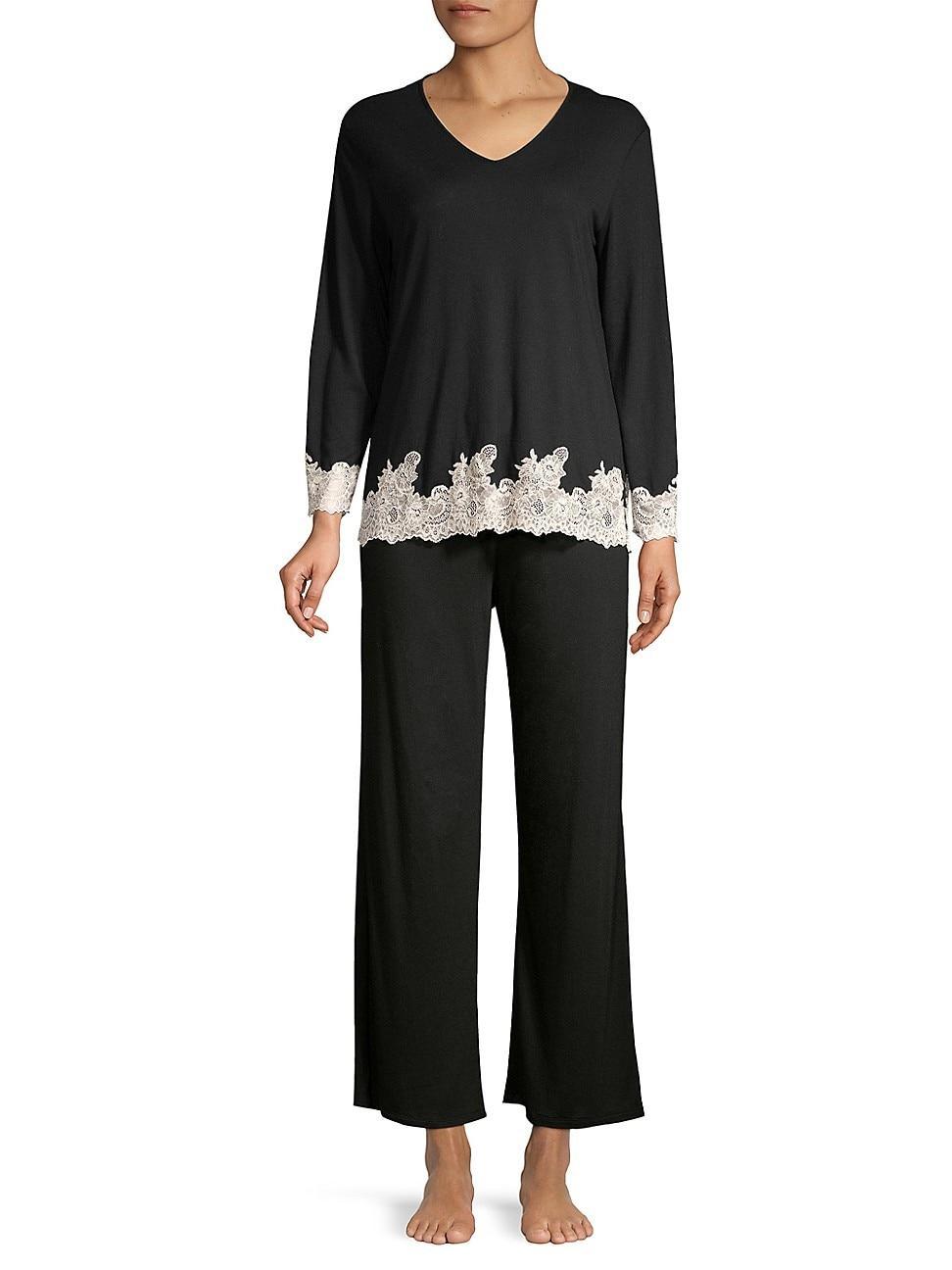 Shangri La Luxe Lace-Trim Pajama Set Product Image