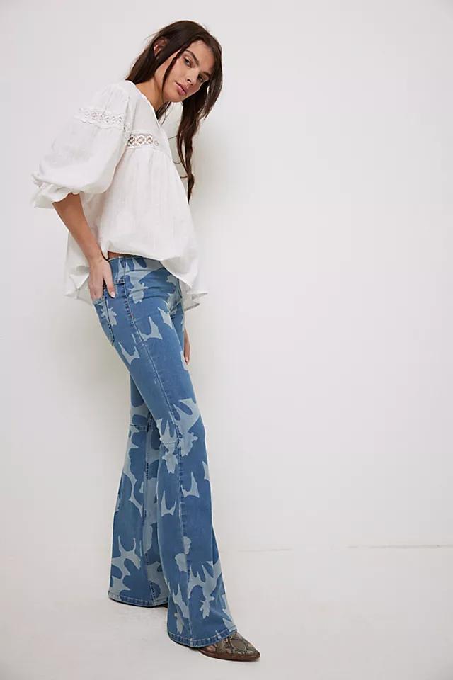 We The Free Penny Pull-On Printed Flare Jeans Product Image
