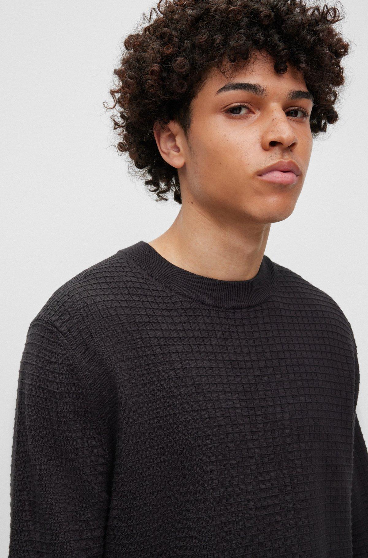 Cotton sweater with jacquard pattern Product Image