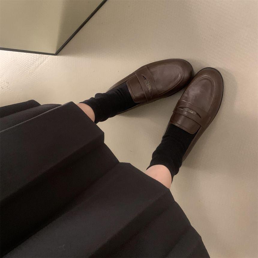 Faux Leather Penny Loafers Product Image
