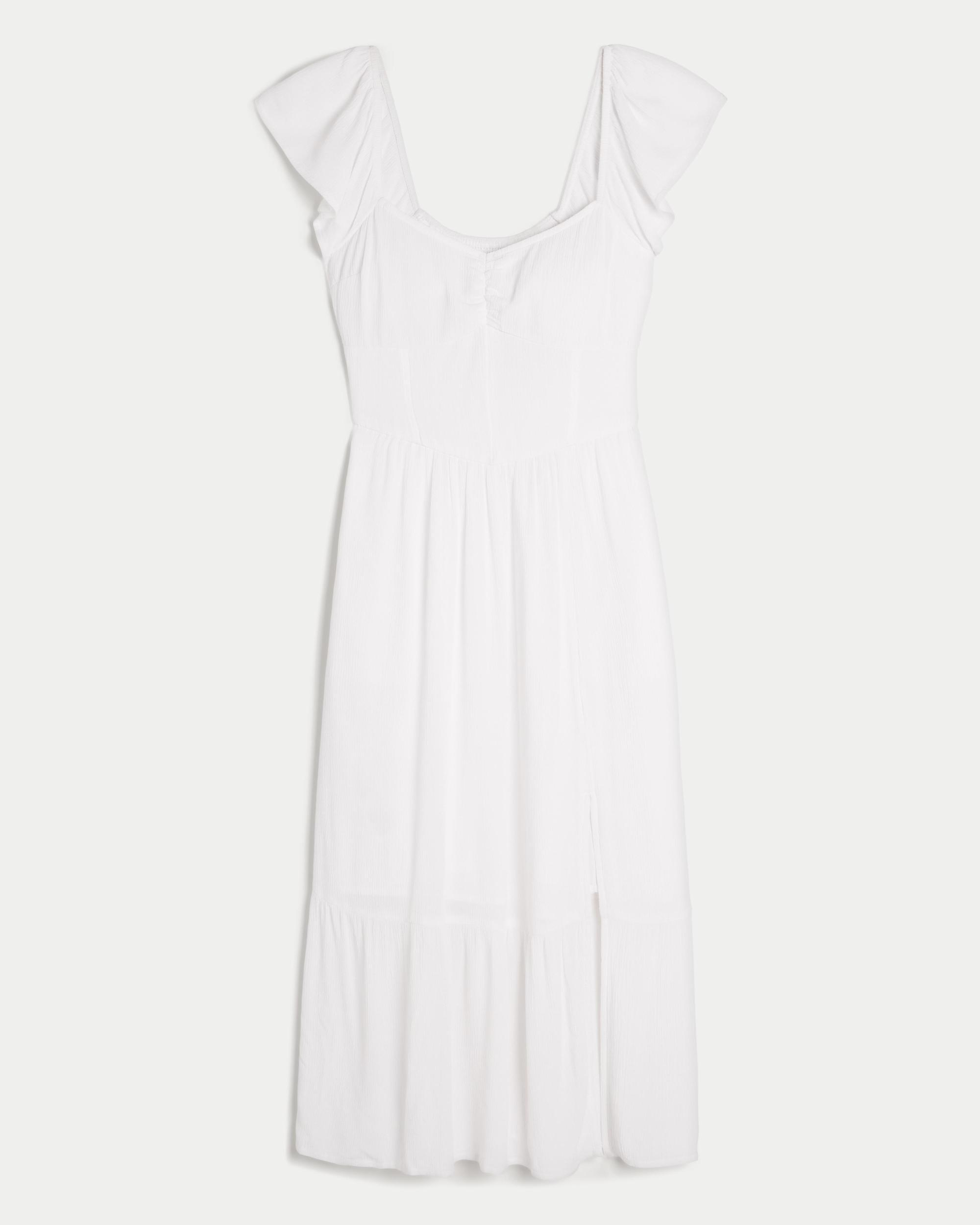Cinch Bust V-Waist Midi Dress Product Image