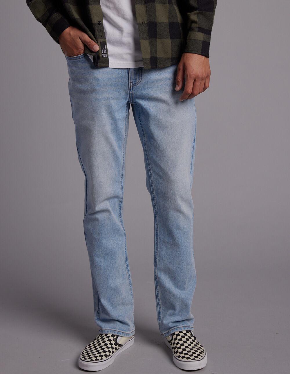 RSQ Mens Slim Straight Light Stone Denim Jeans - LT STONE Product Image
