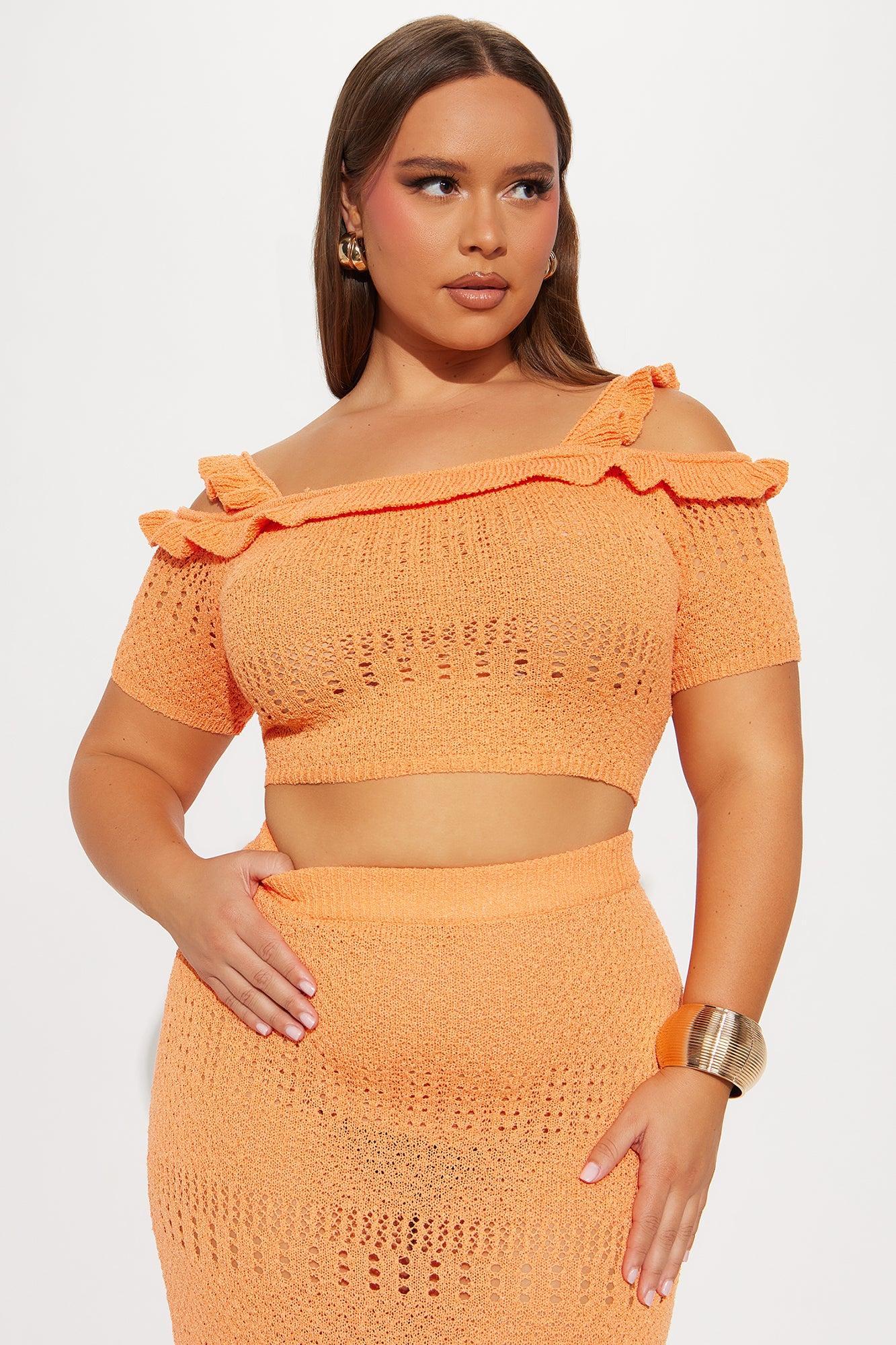 Cindy Crochet Maxi Skirt Set - Orange Product Image