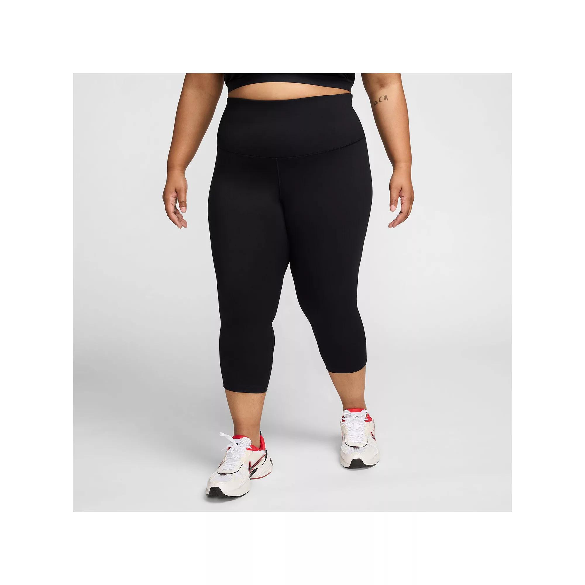 Plus Size Nike One High-Waist Crop Leggings, Women's, Size: 3XL, Black Product Image
