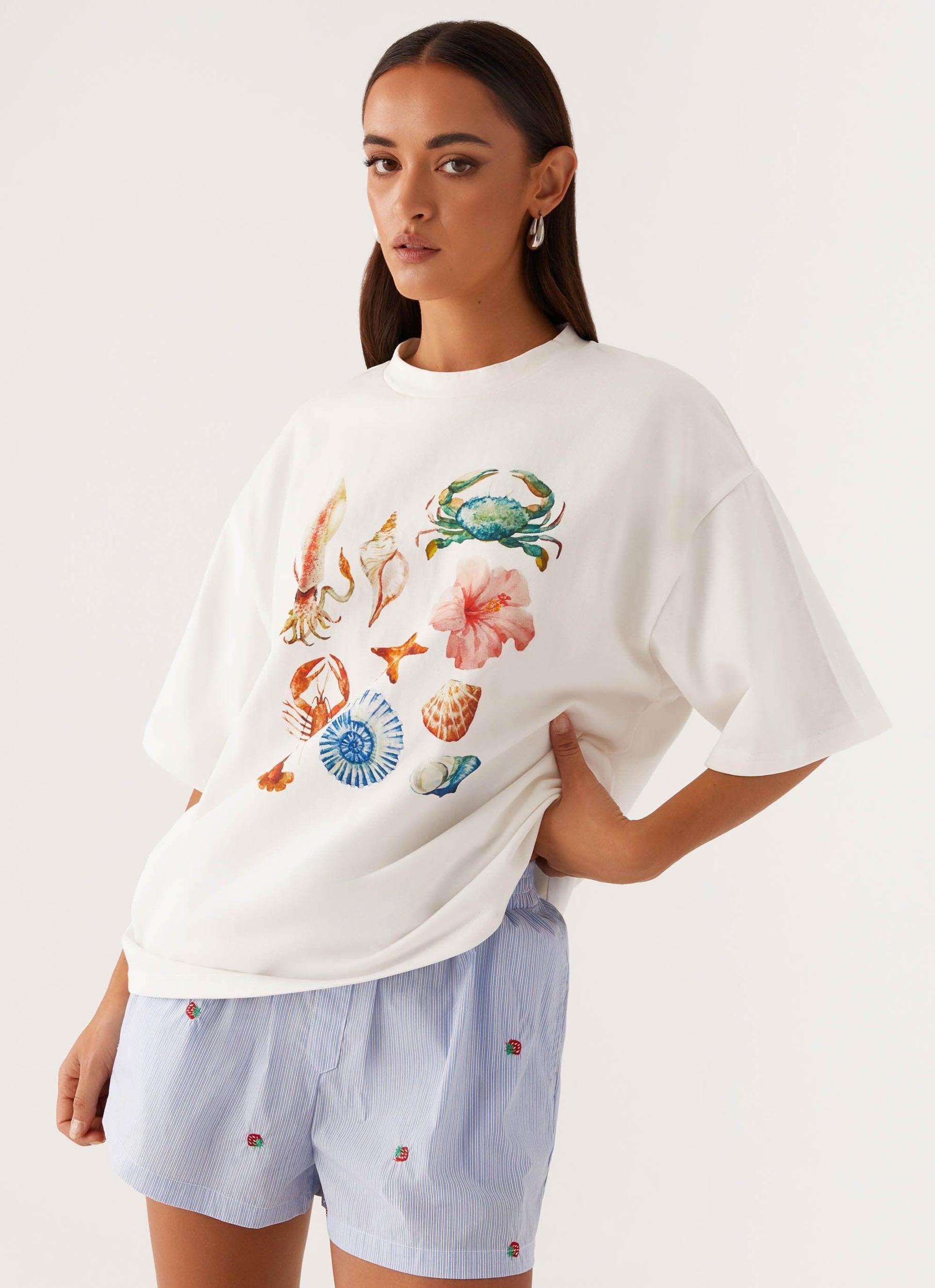 Born to Have Fun Oversized Tee - White Product Image