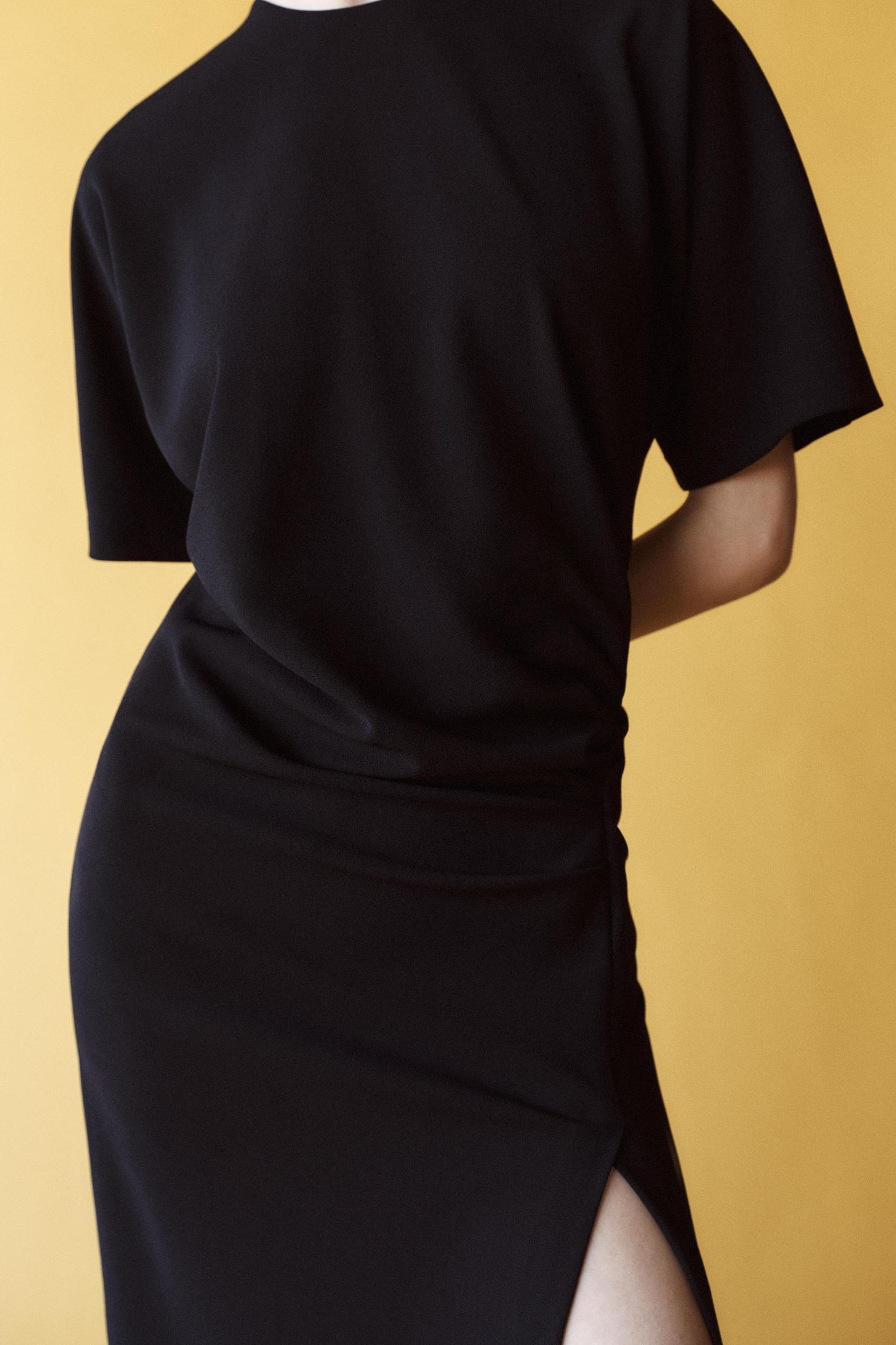 RUCHED MIDI DRESS Product Image