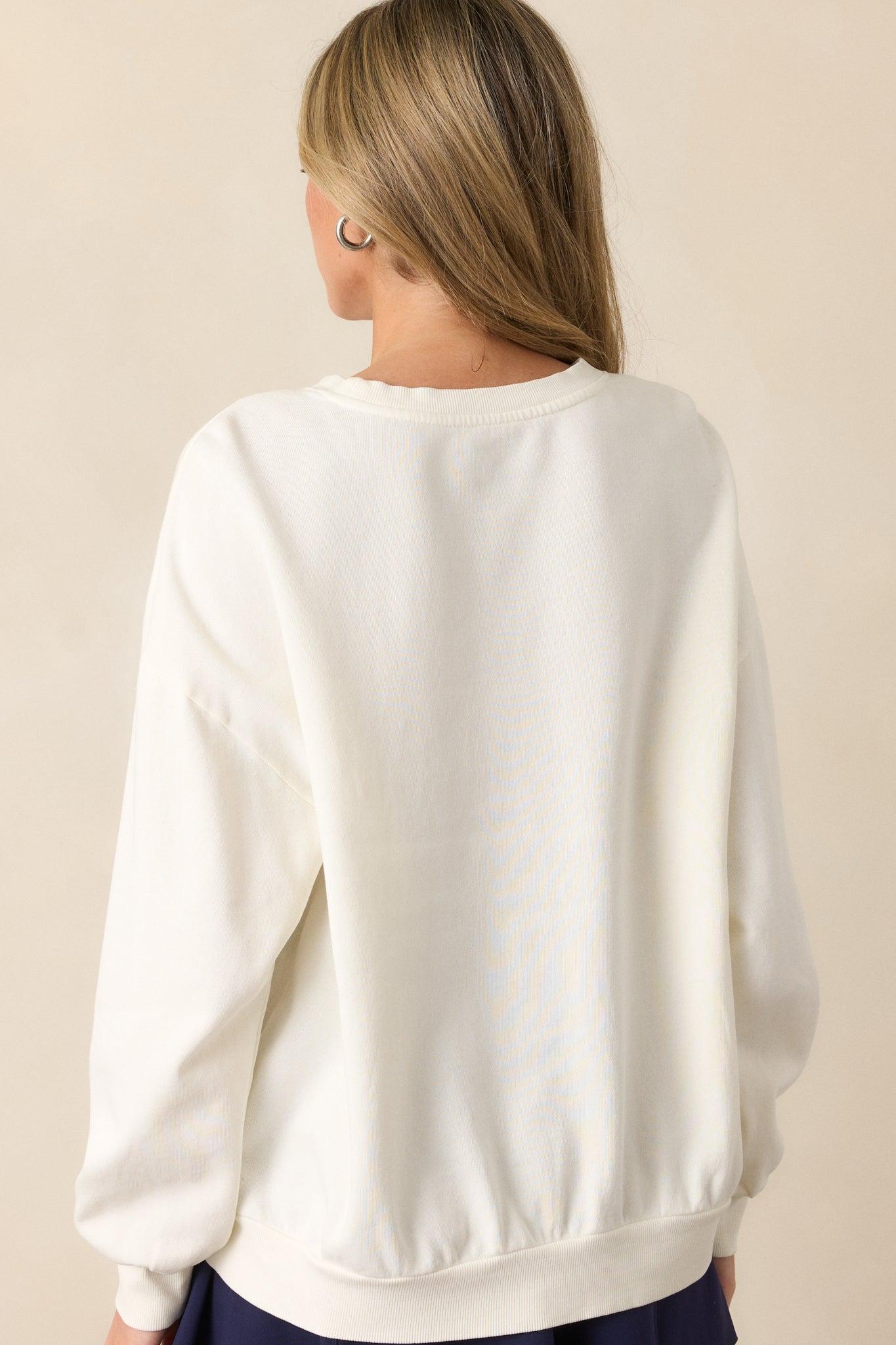 Z Supply Sunset Sea Salt Ivory Crewneck Sweatshirt Product Image