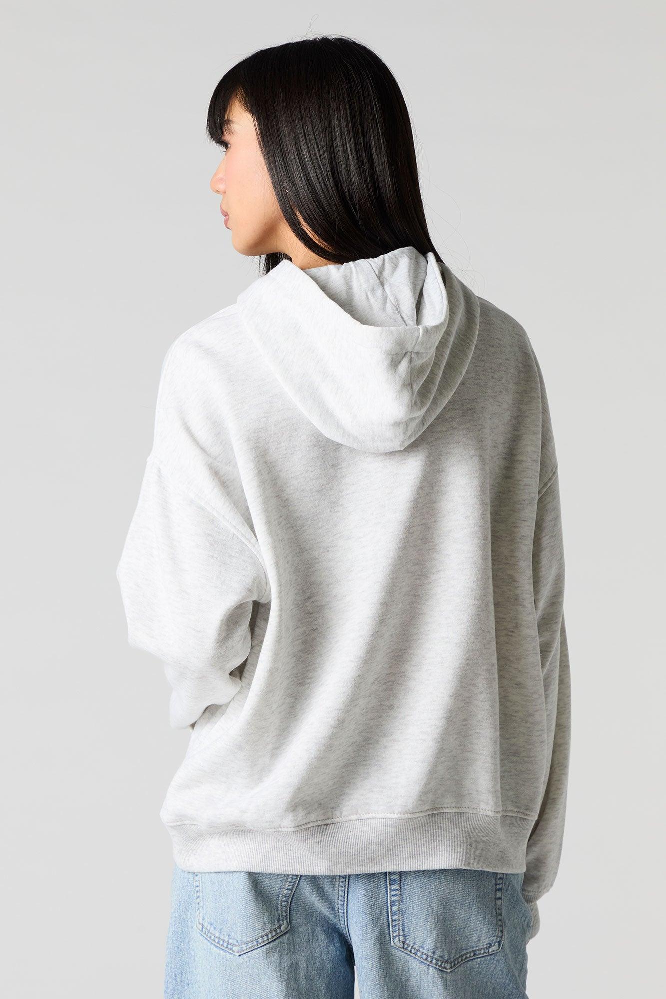 Oversized Graphic Fleece Hoodie Female Product Image