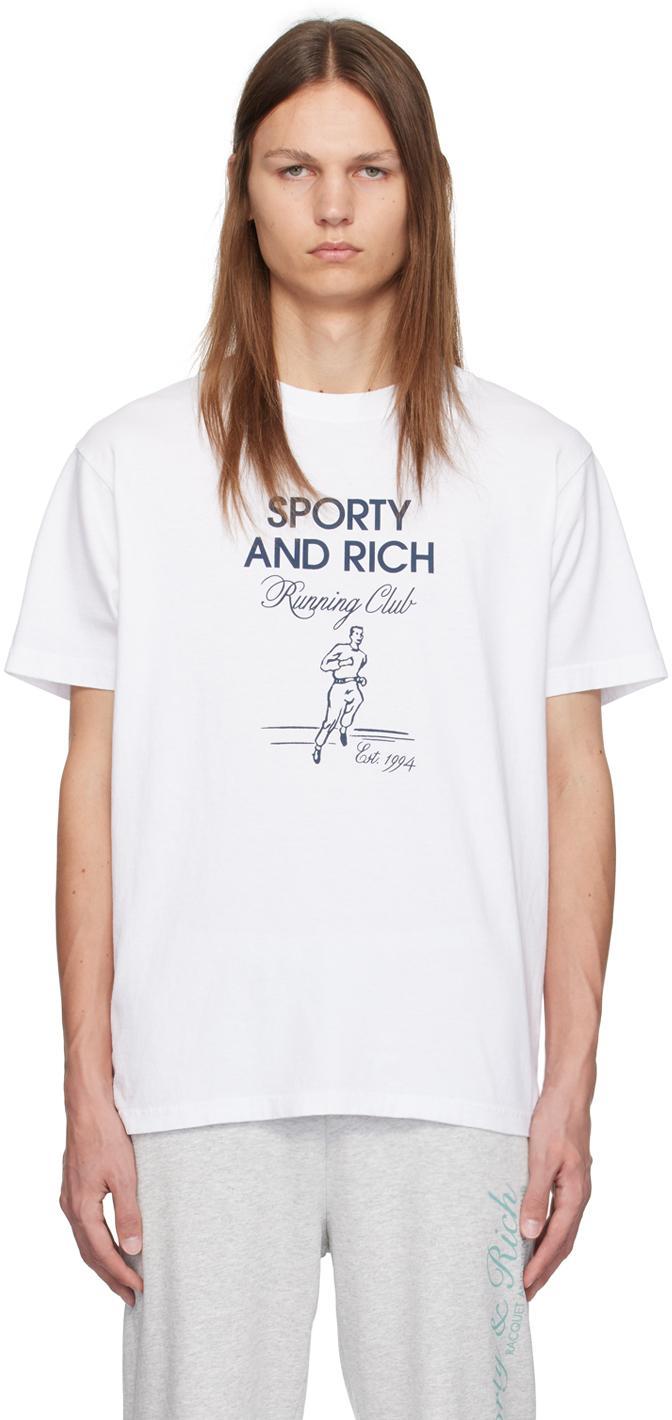 Sporty & Rich White Running Man T-Shirt Product Image