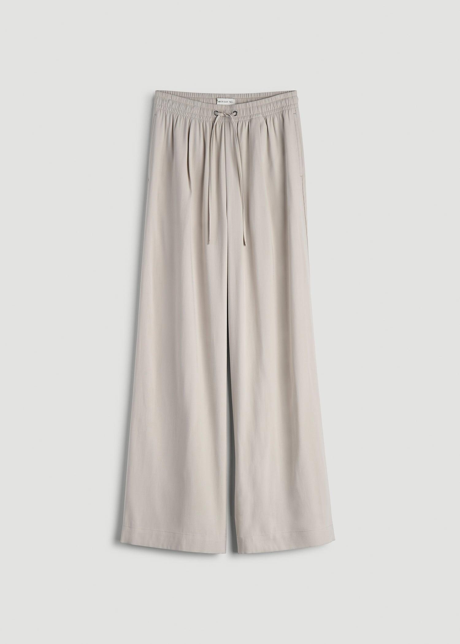 Relaxed Pull On Pants for Tall Women in Stone Product Image