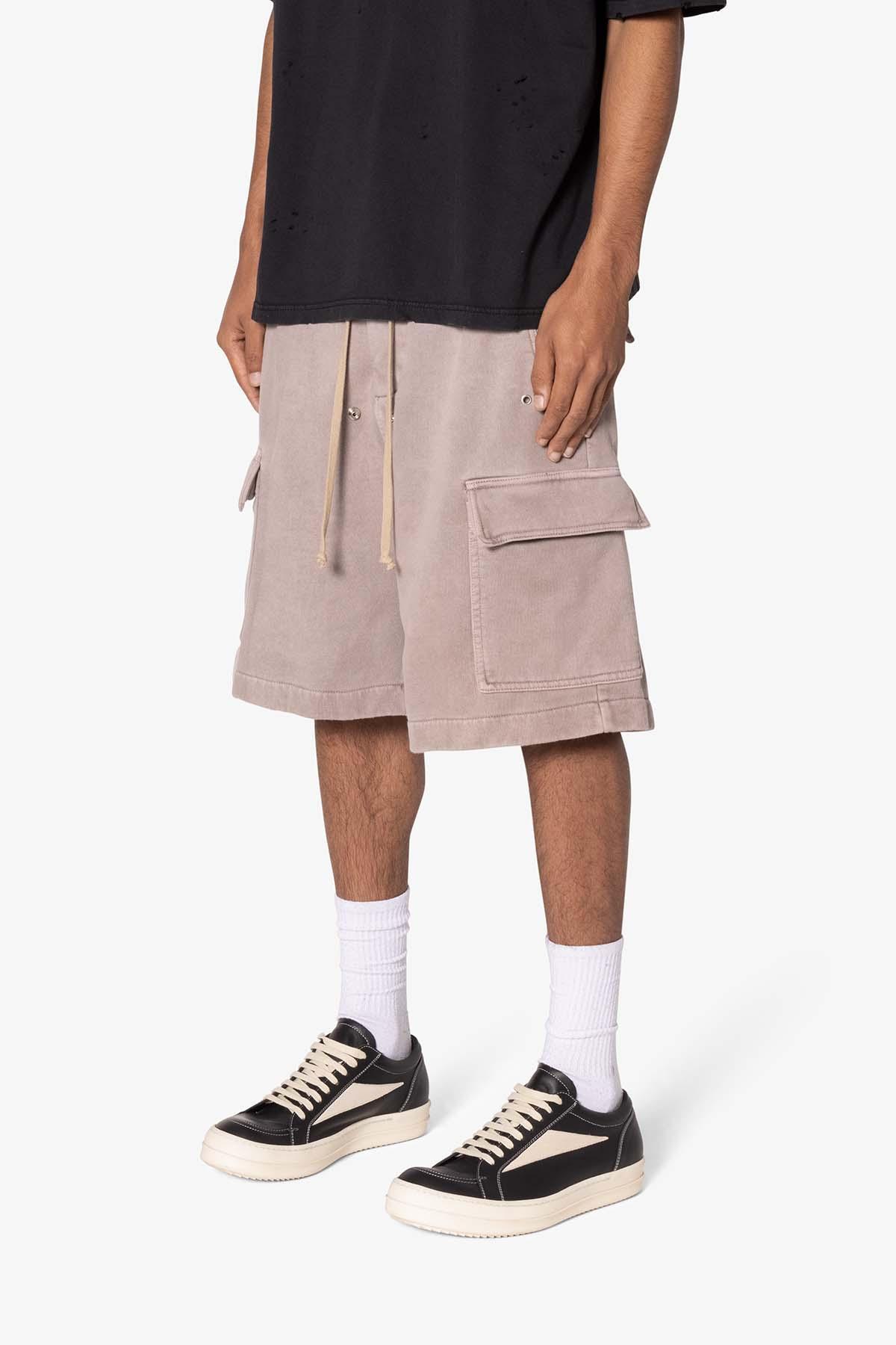Rave Cargo Fleece Sweat Shorts - Washed Mauve Product Image