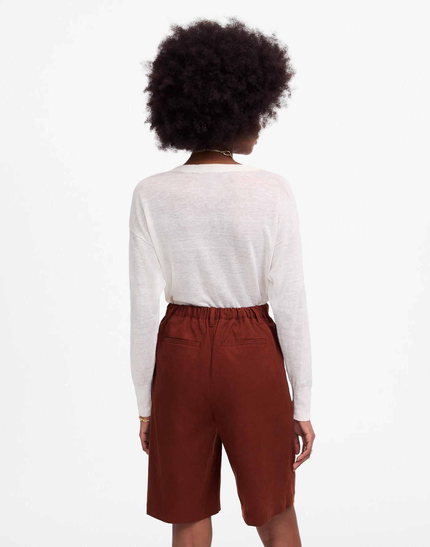 Relaxed Pleated Trouser Shorts in Drapey Twill Product Image