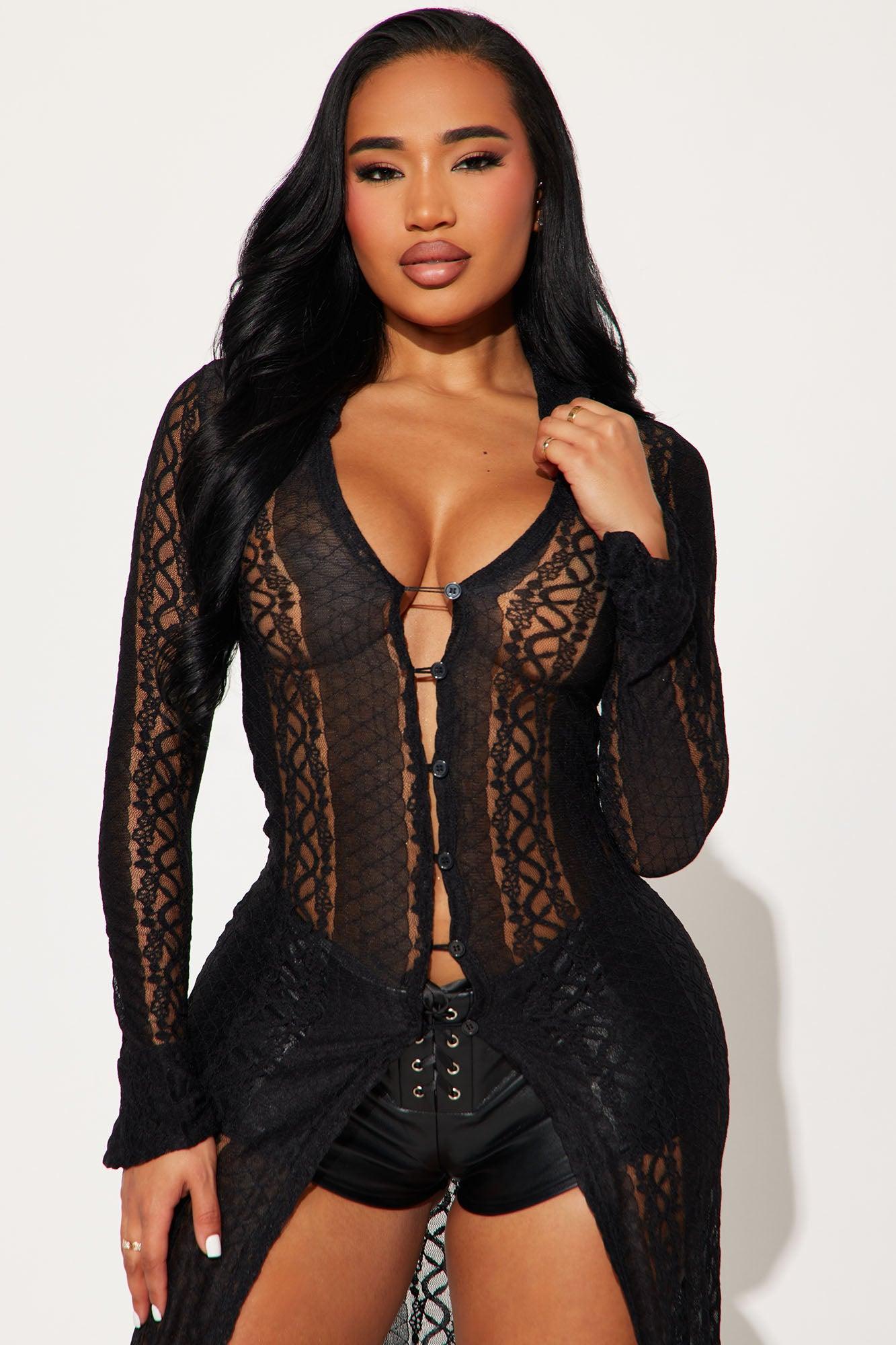 Aisha Lace Duster - Black Product Image