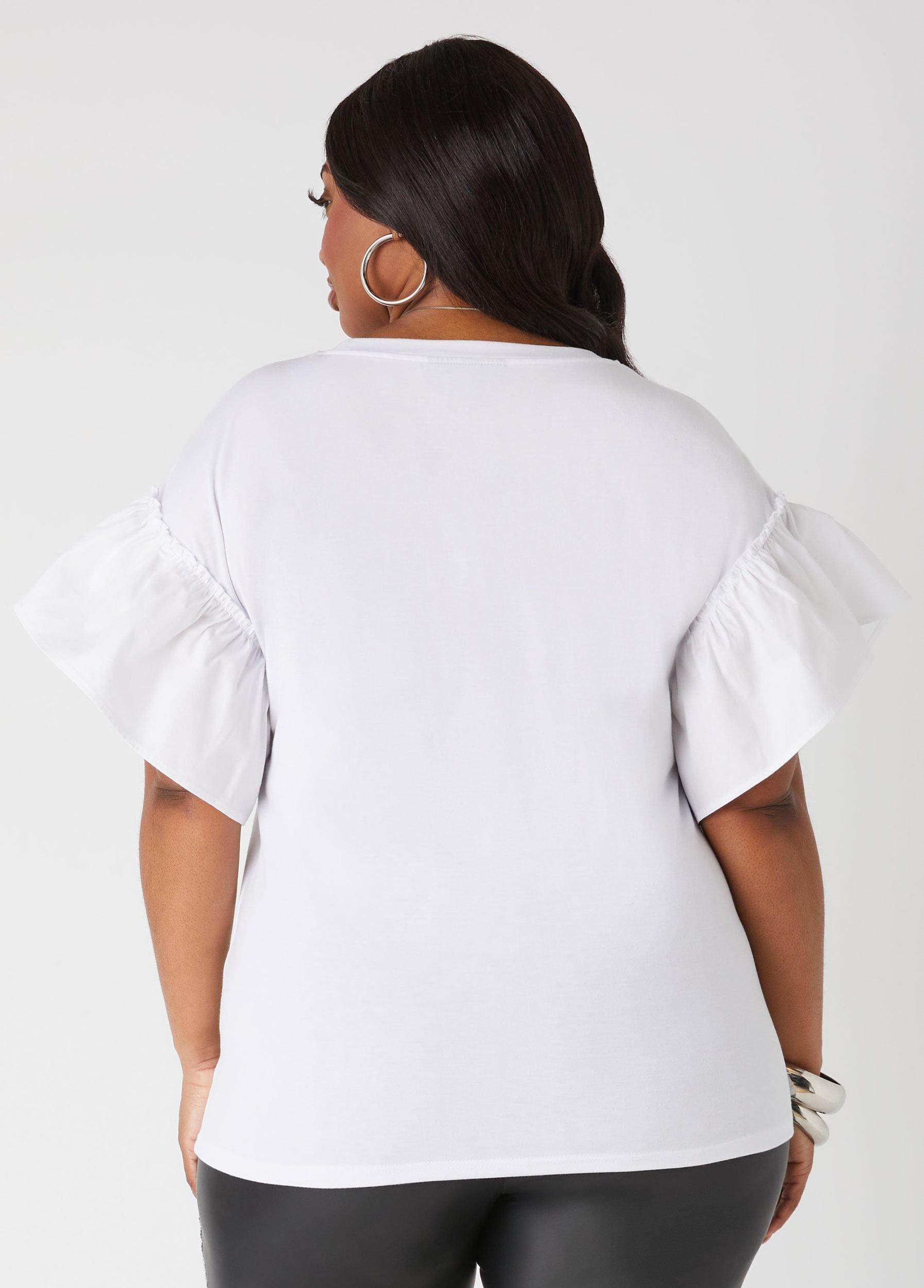 Plus Size Love Wins Paneled Graphic Tee Ashley Stewart Product Image