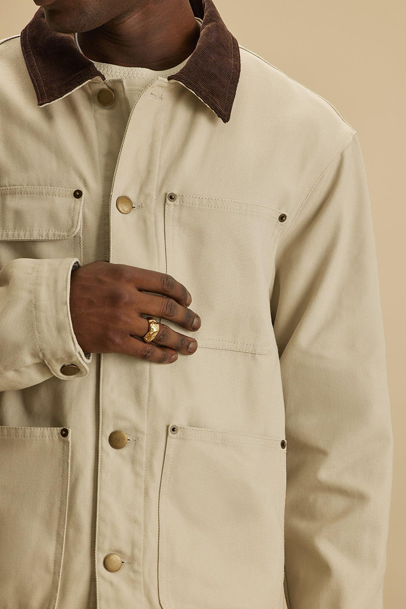 Alexander Utility Canvas Chore Jacket - Off White Product Image