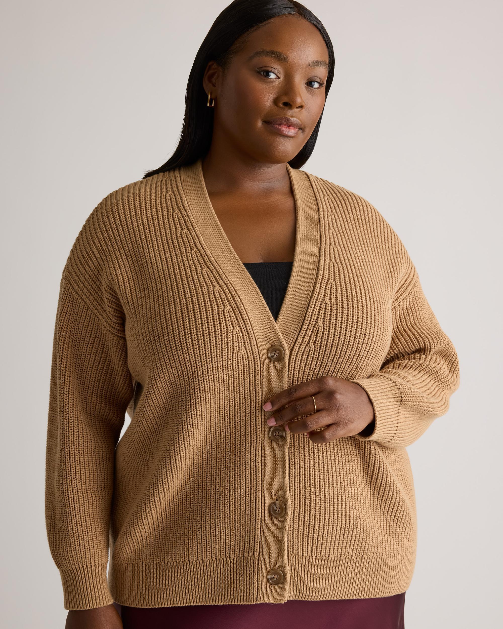 Quince | Women's OverSized Boyfriend Cardigan Sweater Organic Cotton Product Image