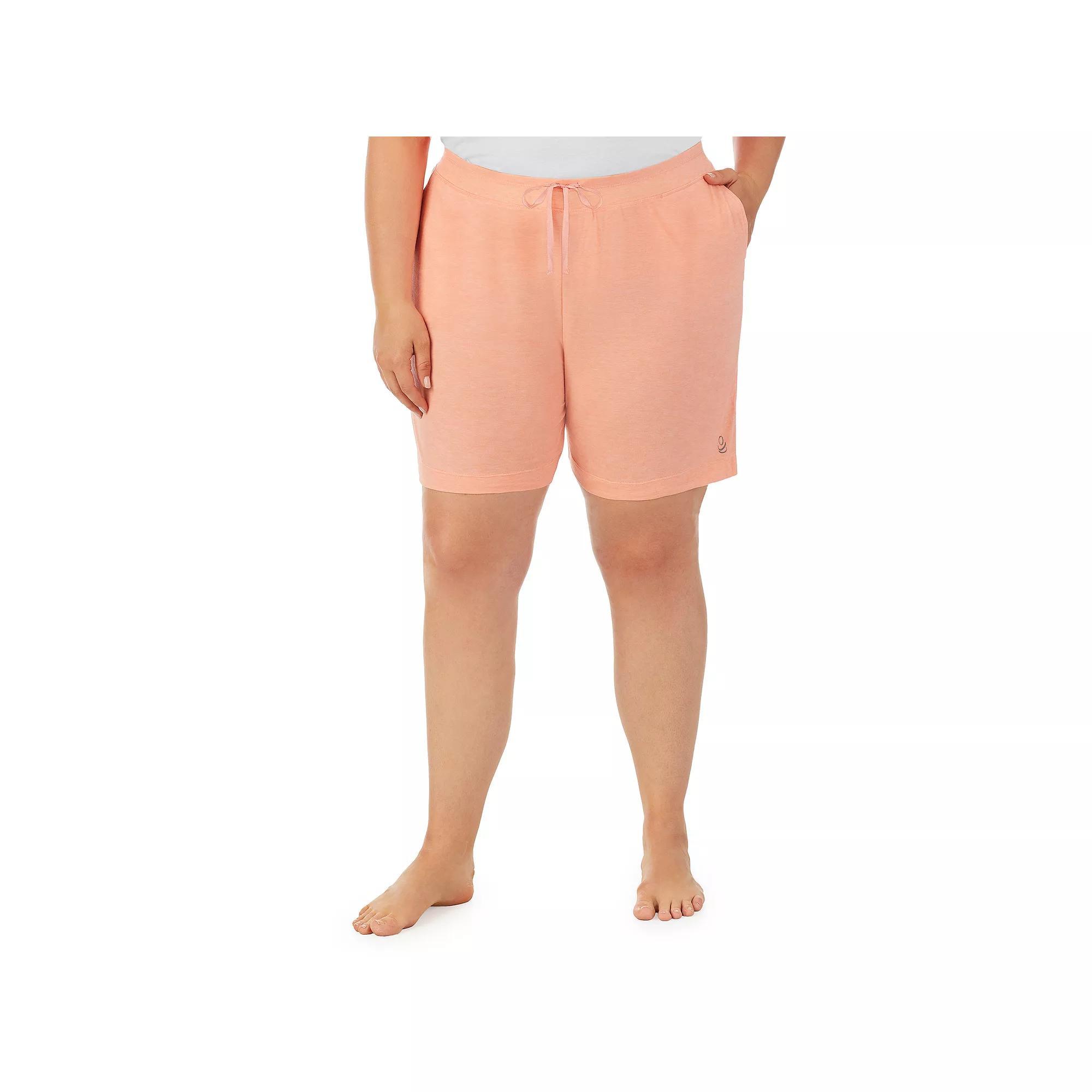 Plus Size Cuddl Duds® Essentials Pajama Sleep Shorts, Women's, Size: 1XL, Coral Grey Product Image