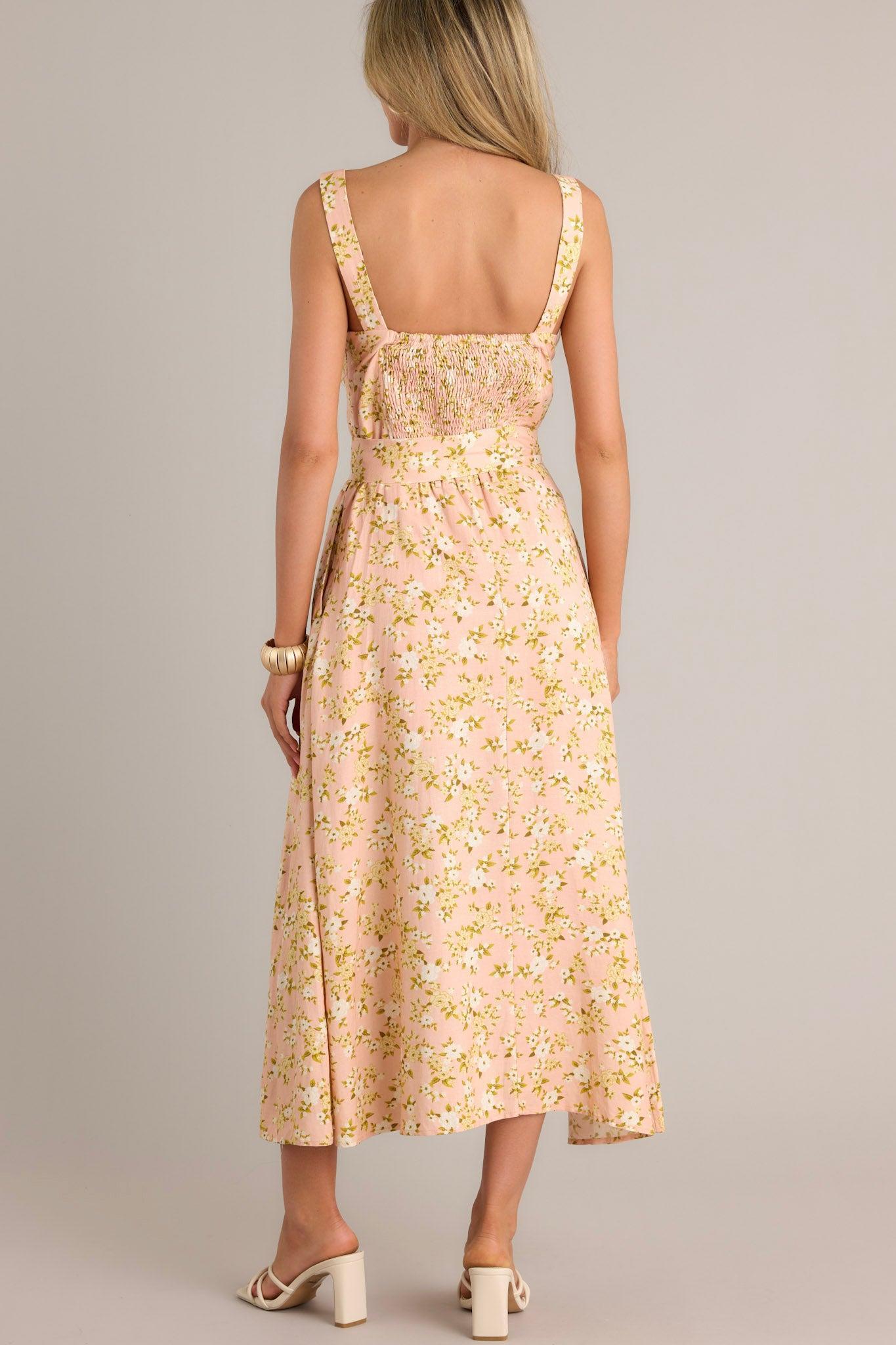 Blooming Grace Orange Peach Floral Maxi Dress Product Image