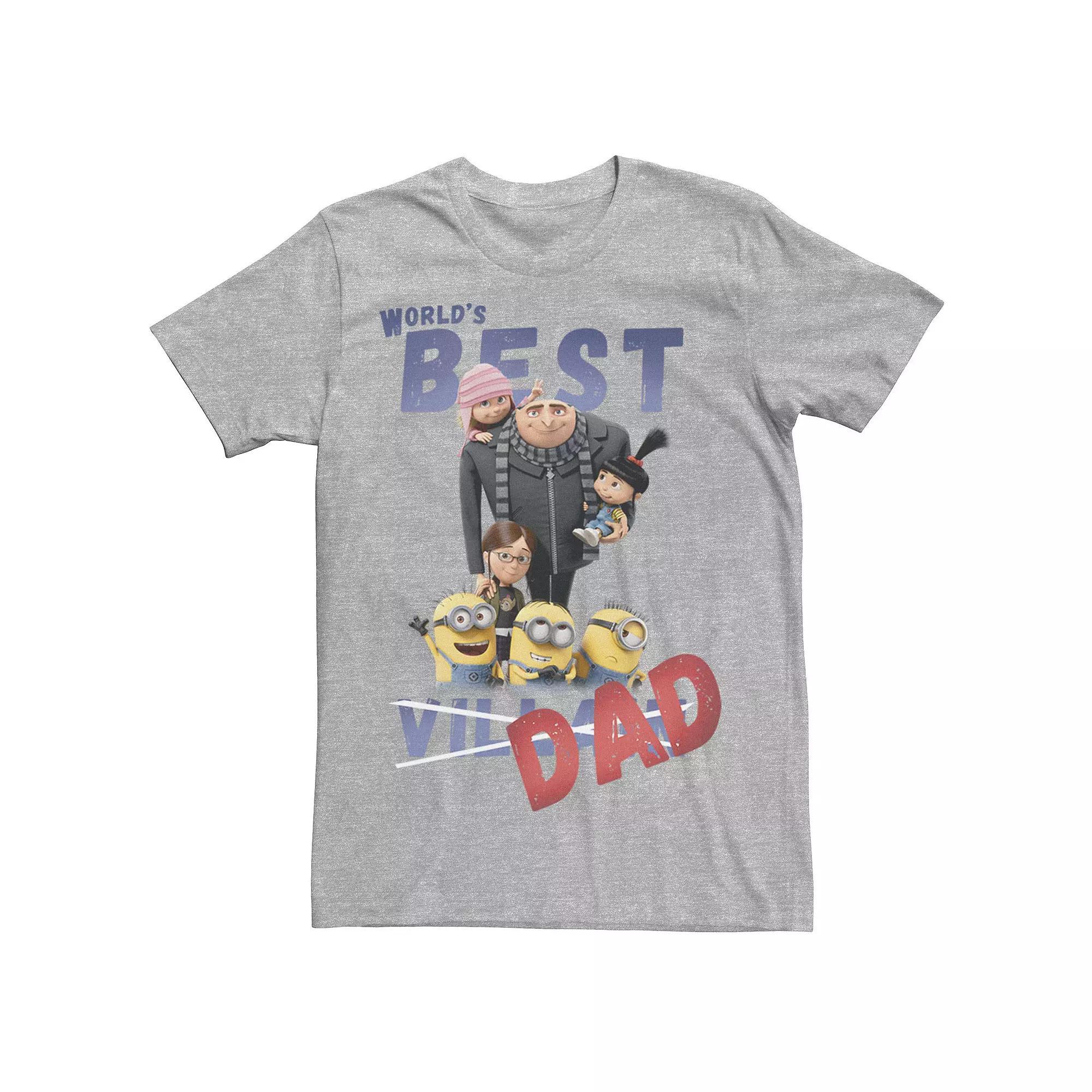 Mens Despicable Me Minions Worlds Best Dad Tee Athletic Grey Product Image