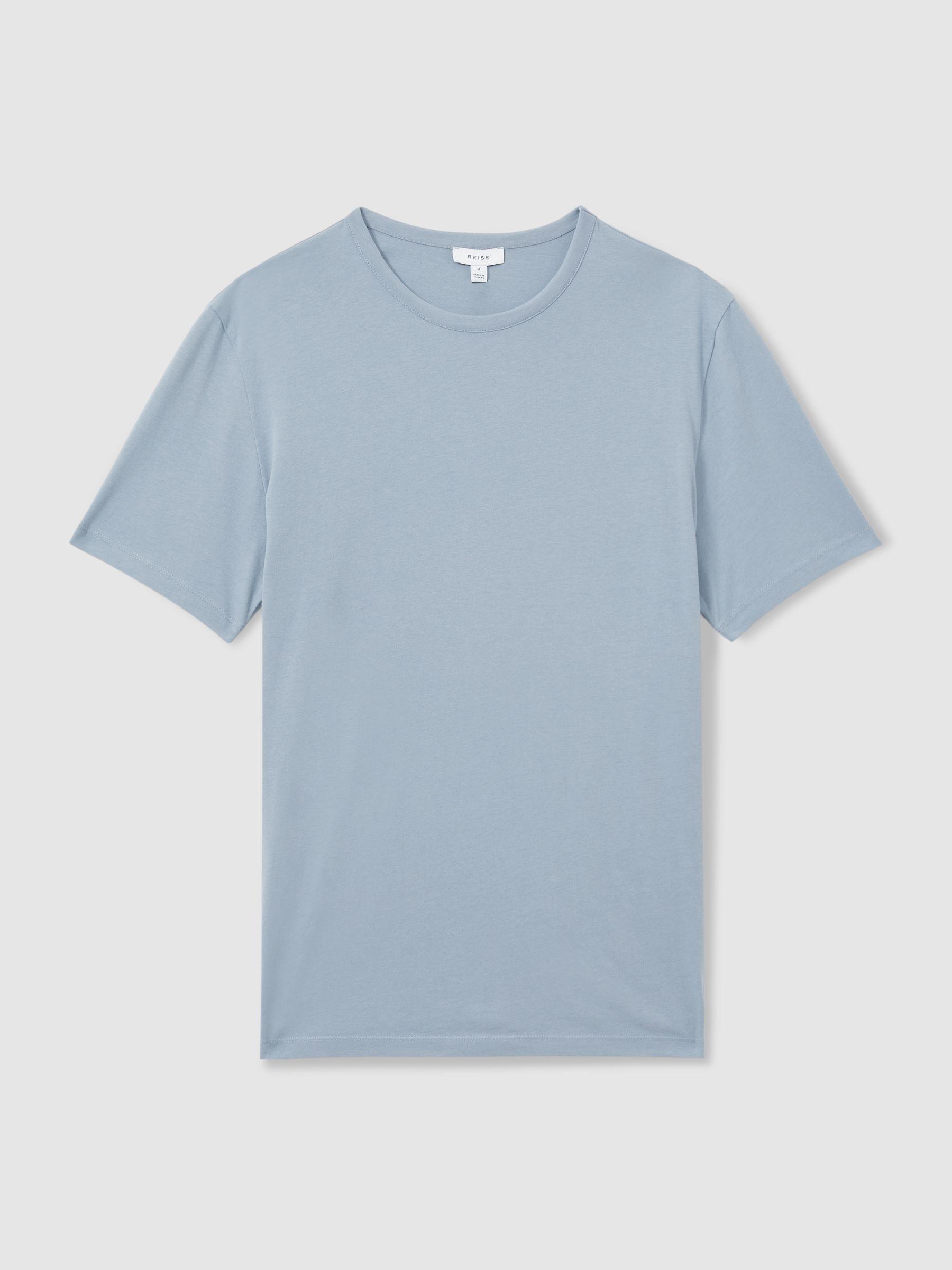 Cotton Crew Neck T-Shirt in Airforce Blue Product Image