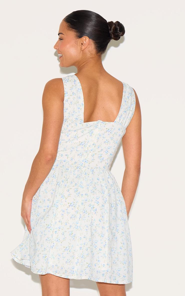 Petite White Floral Detail Mini Shift Dress Product Image