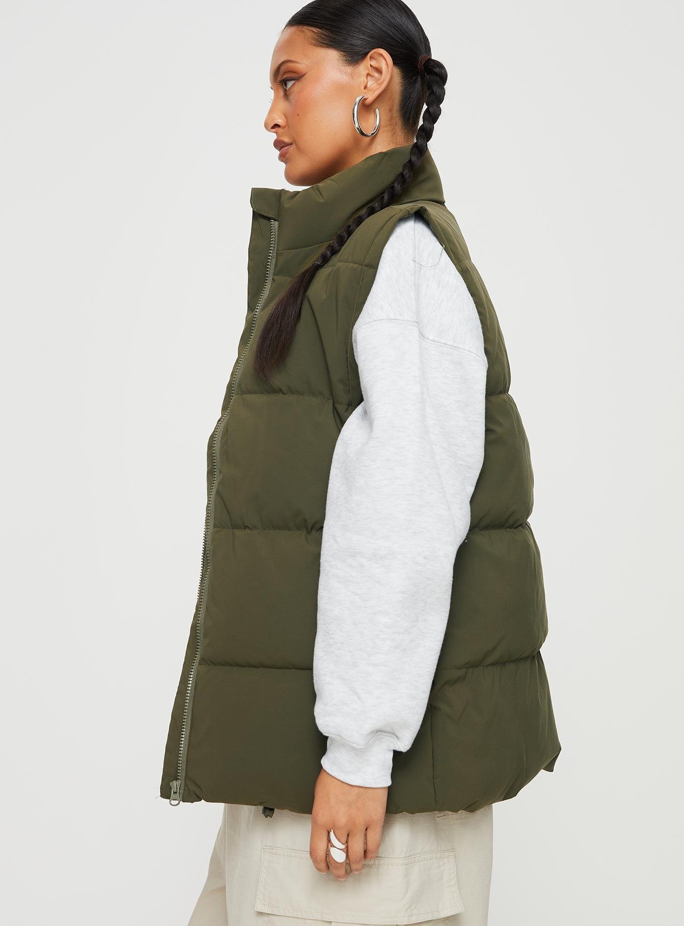 Edison Puffer Vest Olive Product Image