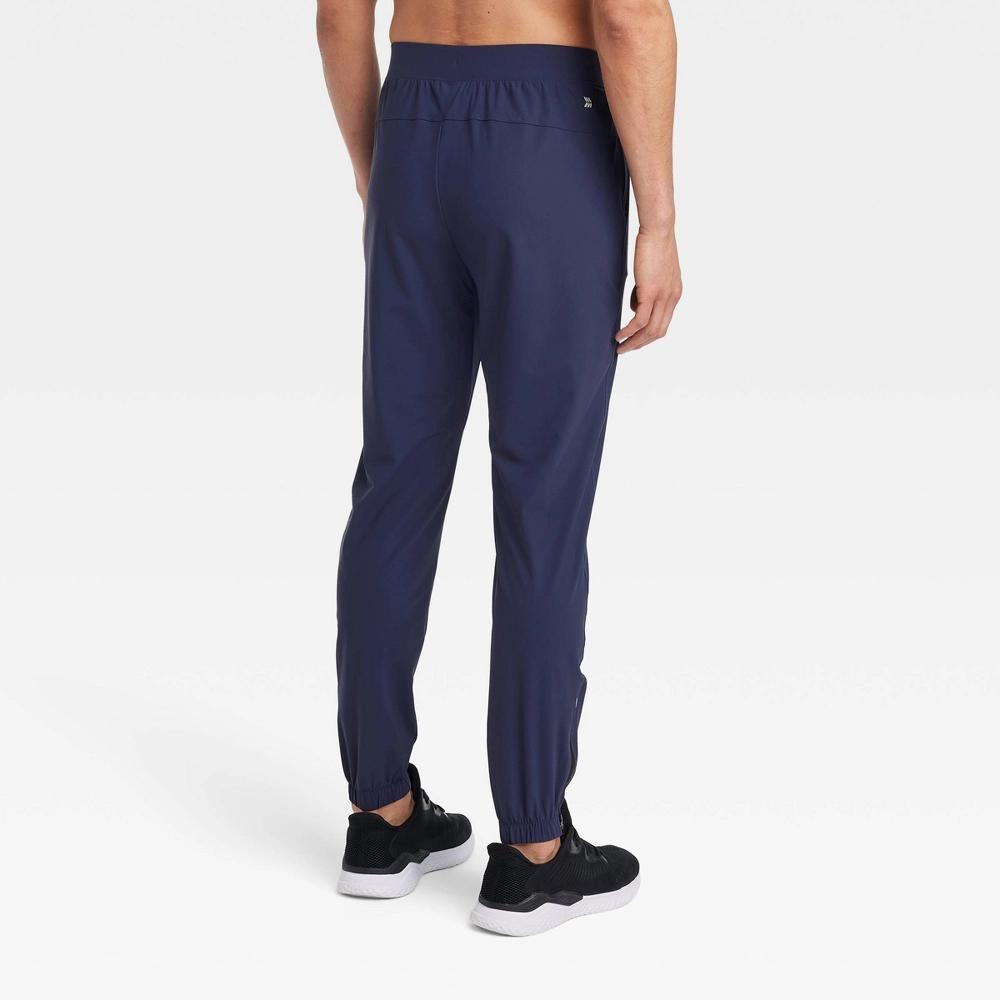 Mens Lightweight Tricot Jogger Pants - All In Motion Navy L: Fit, Zippered Pocket, Pull-On Waist Product Image