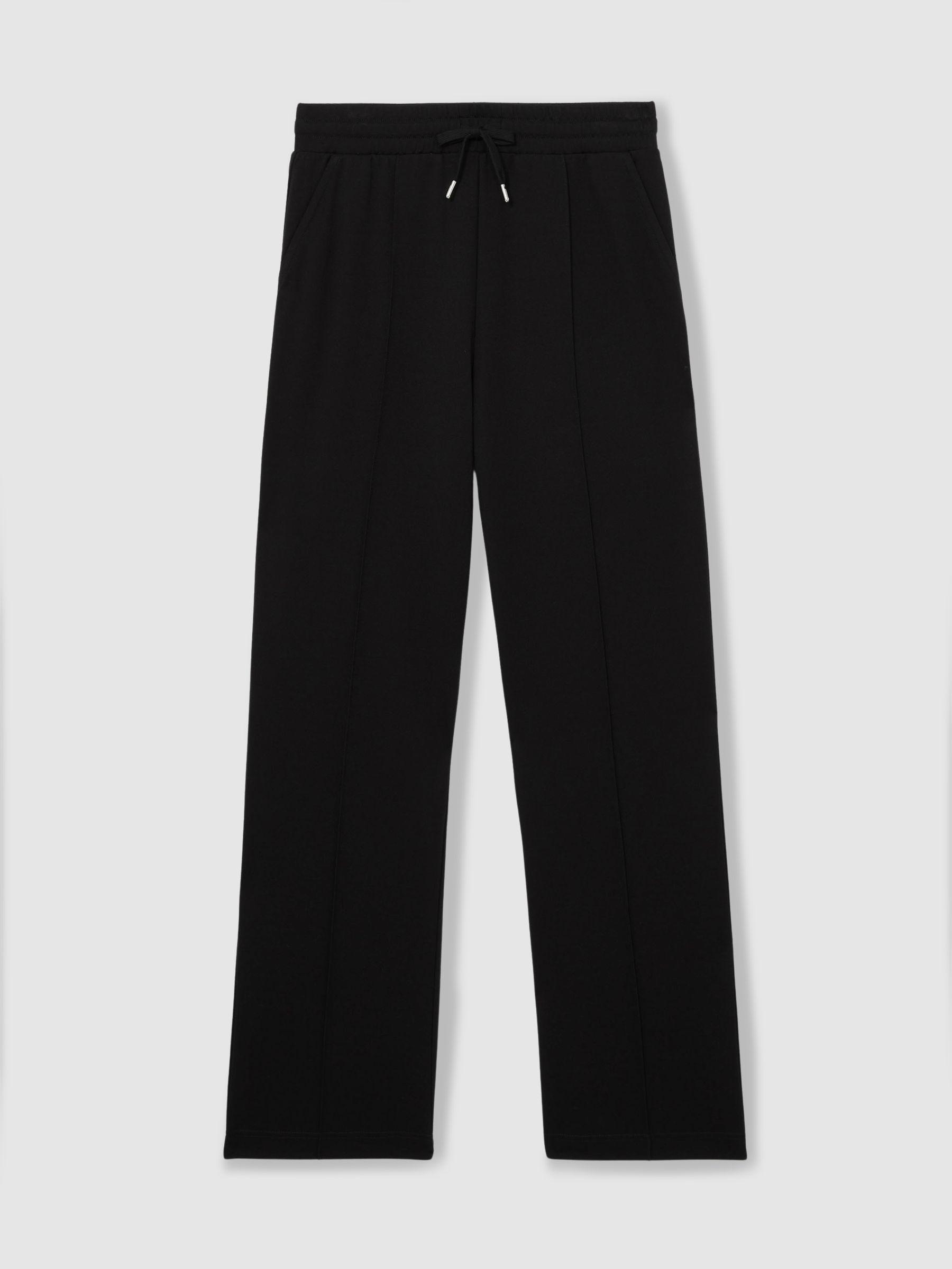 Drawstring Straight Leg Jersey Joggers in Black/Charcoal Product Image