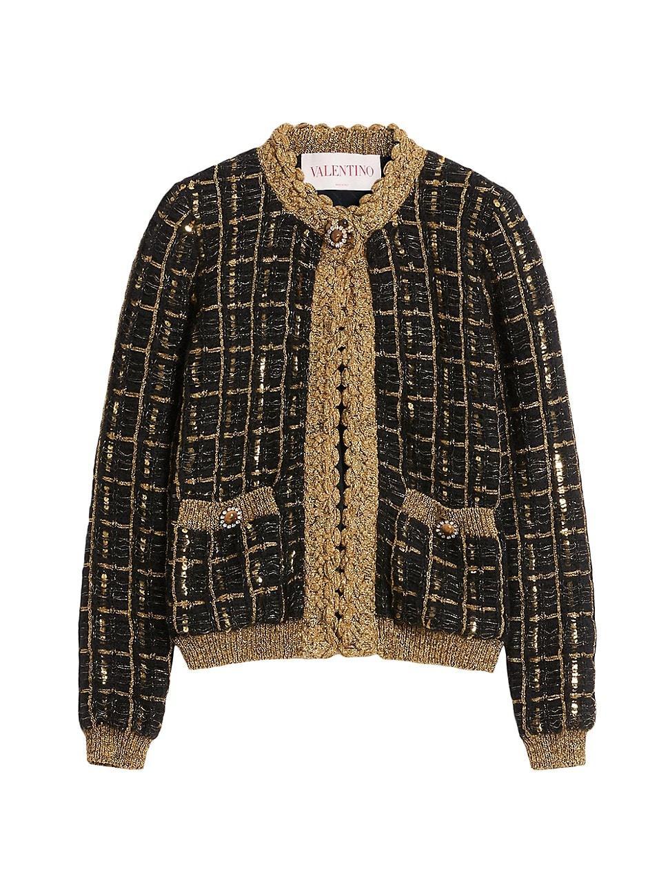 Womens Mohair and Sequin Knit Jacket Product Image