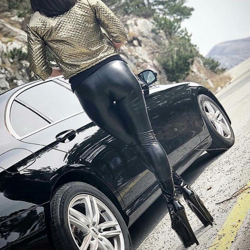 High Waist Faux Leather Leggings Product Image
