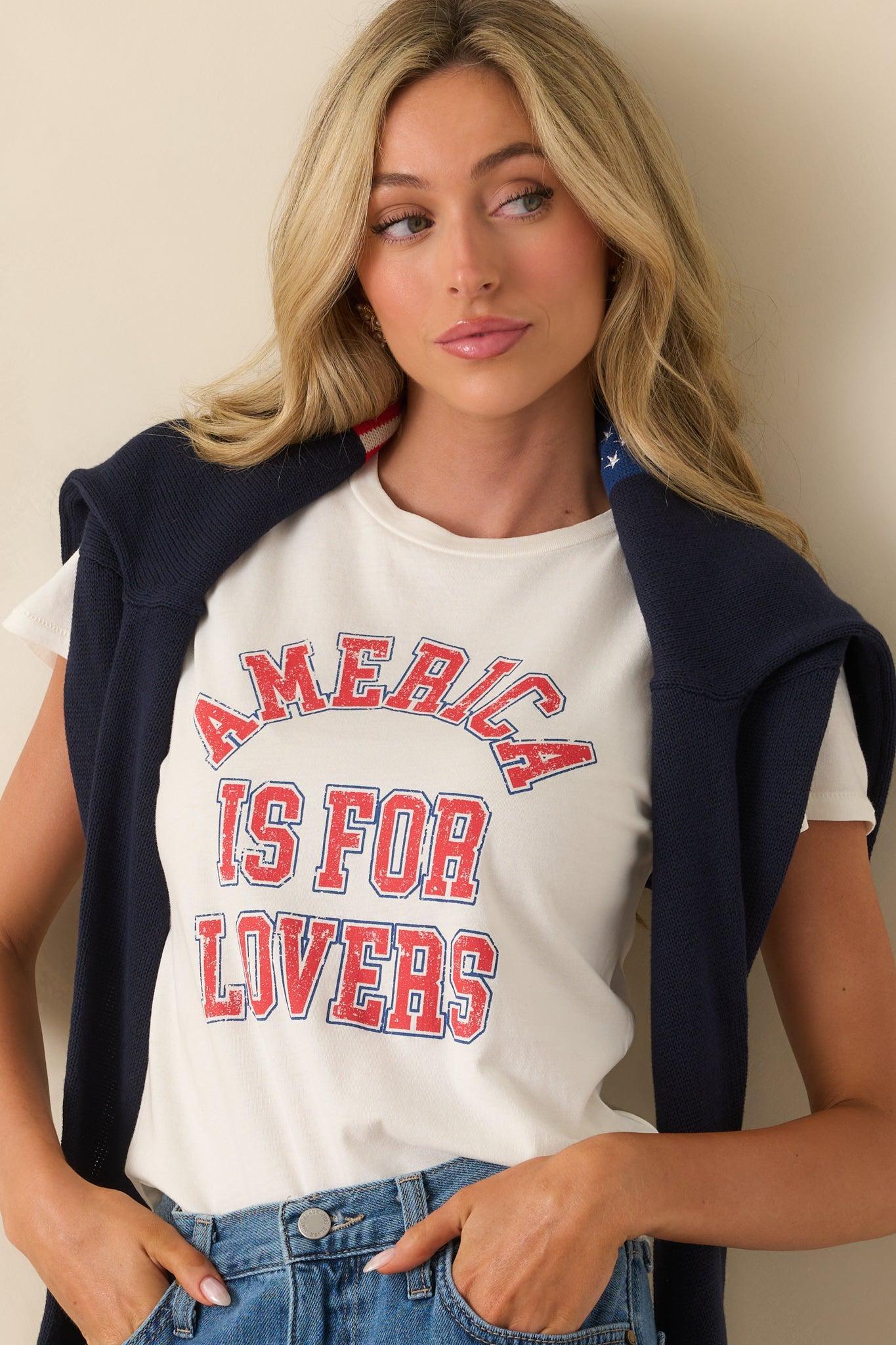 Z Supply Ivory Cotton Lovers Tourist Tee Product Image
