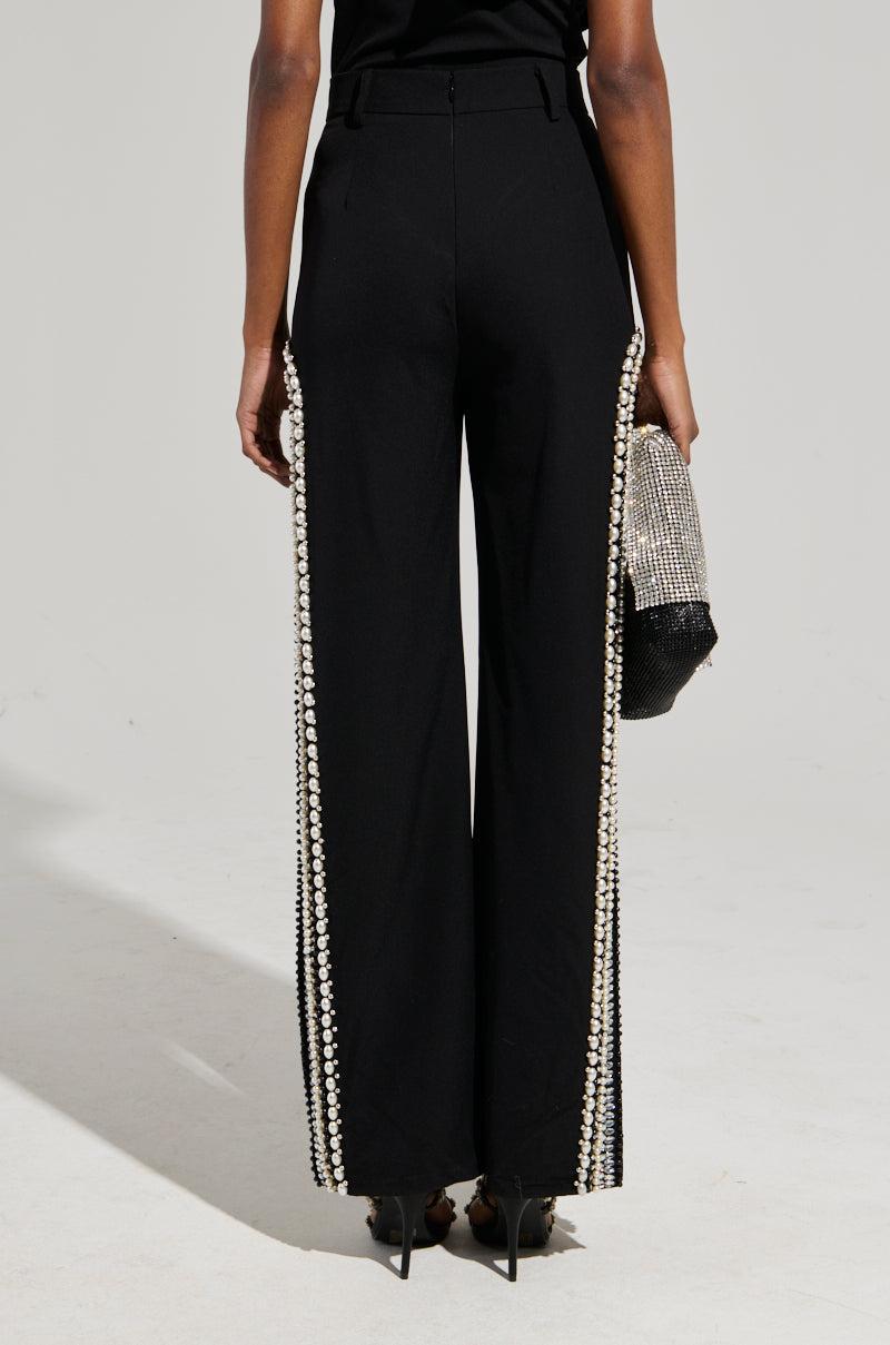 LUXURIOUS PANTS WITH SIDE SLITS Product Image