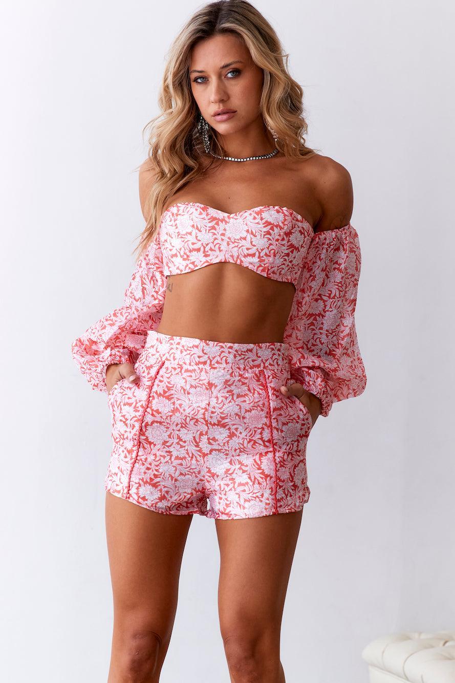 HELLO MOLLY Sweeter Passions Shorts Red Product Image