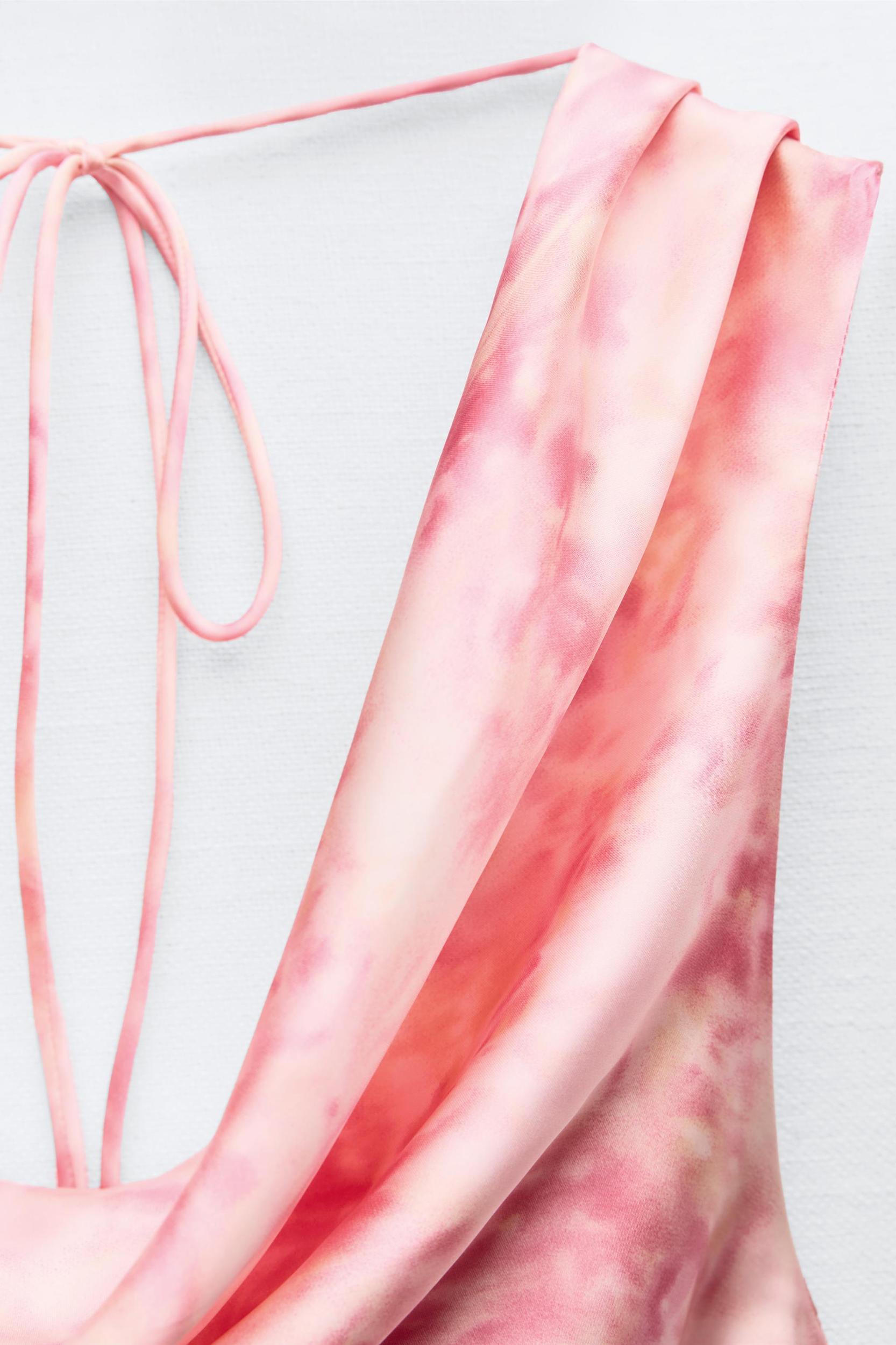 TIE DYE PRINT SATIN EFFECT DRESS Product Image