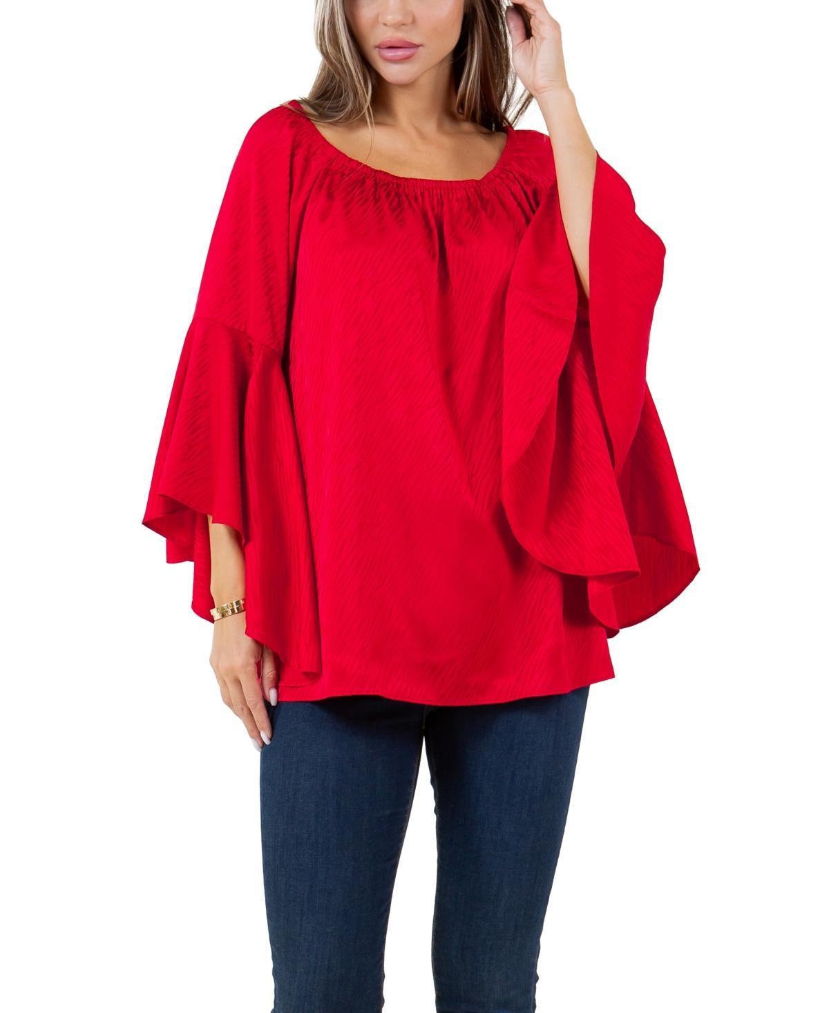Fever Womens Symphony Sleeve Jacquard Woven Top Product Image