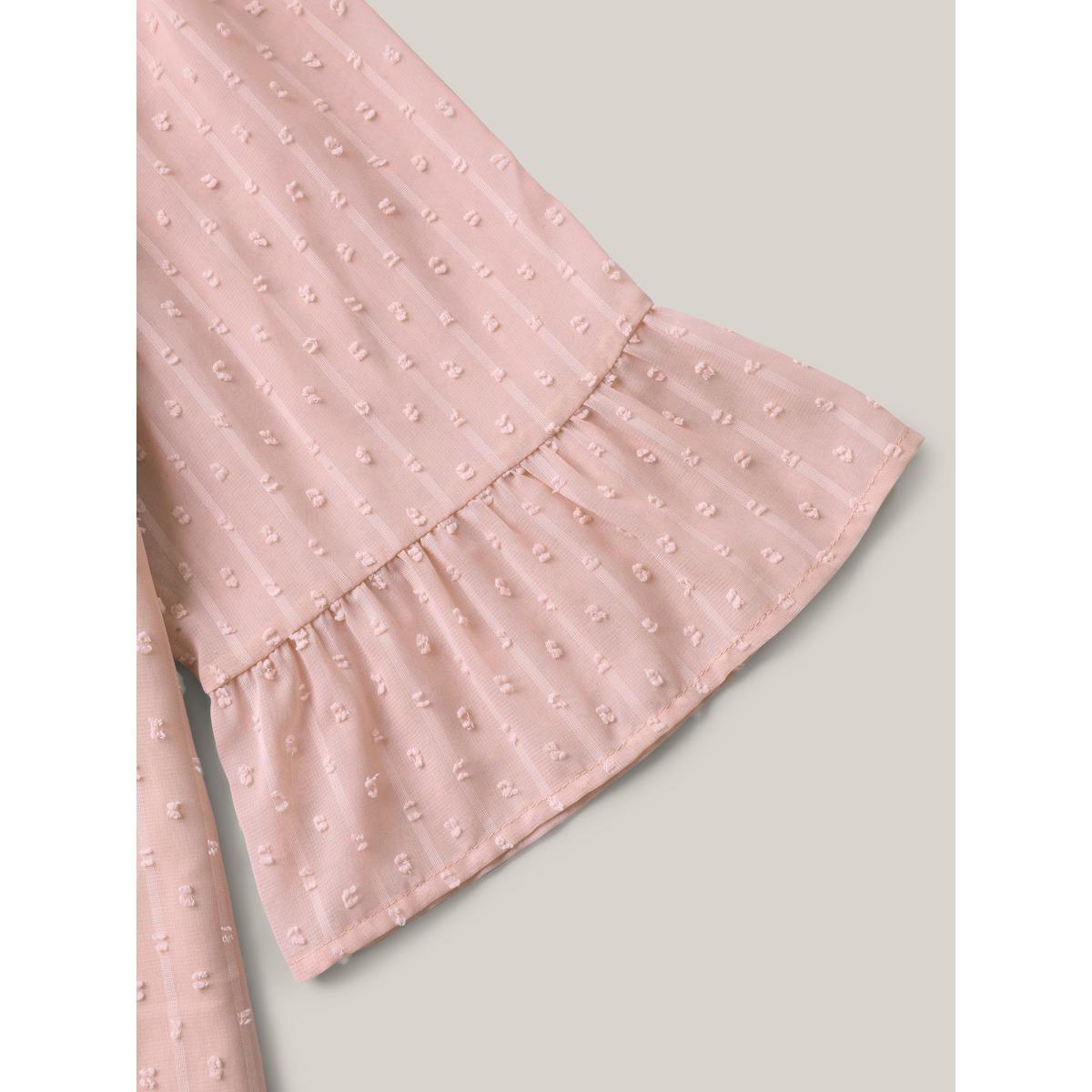 Plus Size Dirtypink Textured Woven V-Neck Blouse Women Elegant Elbow-length sleeve V-neck Everyday Blouses BloomChic 18-20/2X Product Image