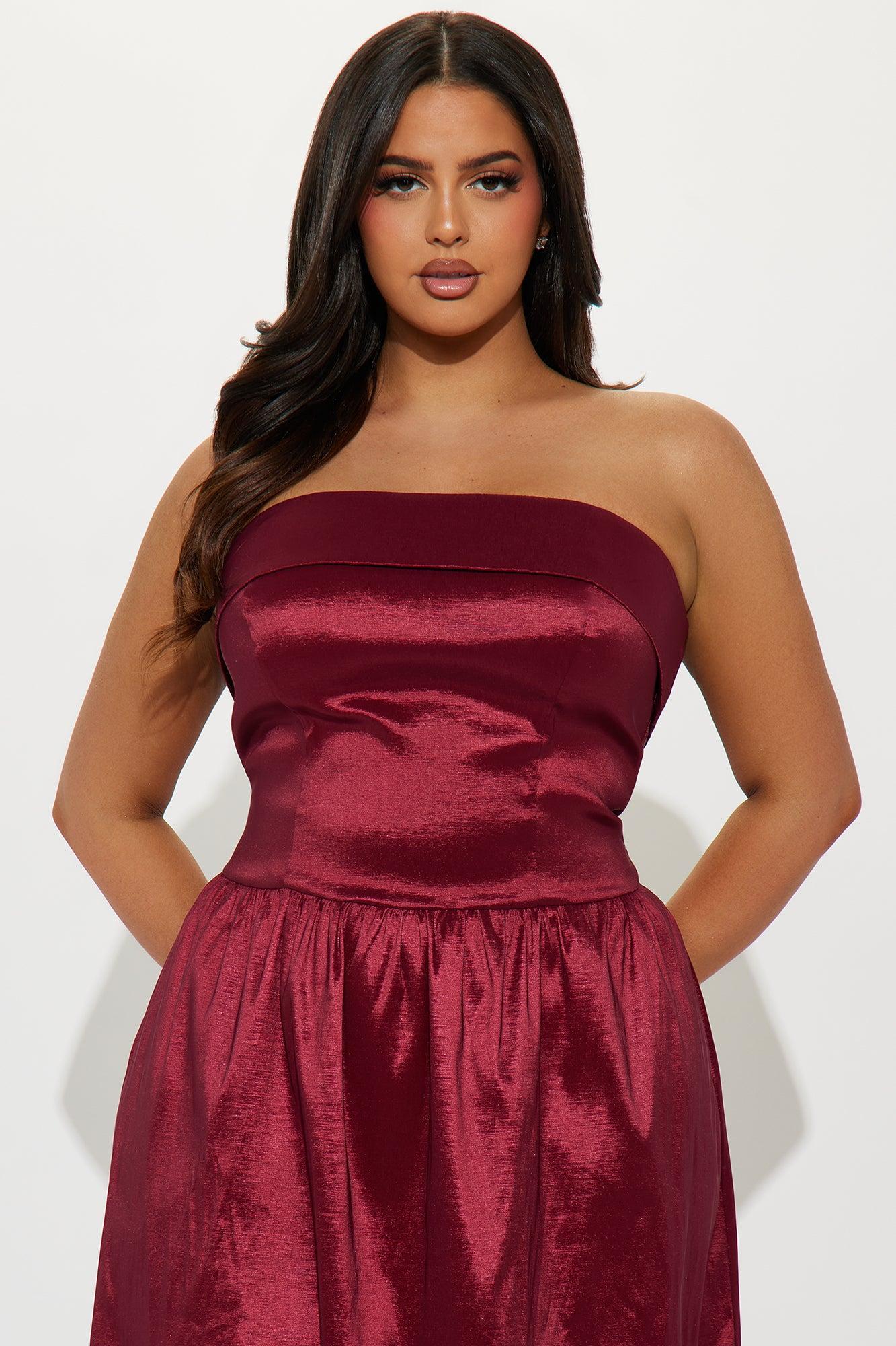 Aubrey A Line Maxi Dress - Wine Product Image