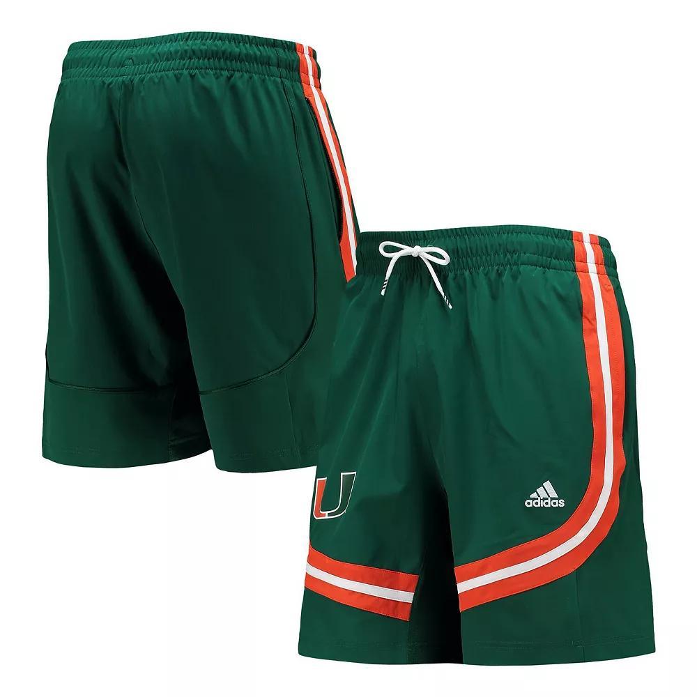 Men's adidas Green Miami Hurricanes Swingman Basketball AEROREADY Shorts, Size: Large Product Image