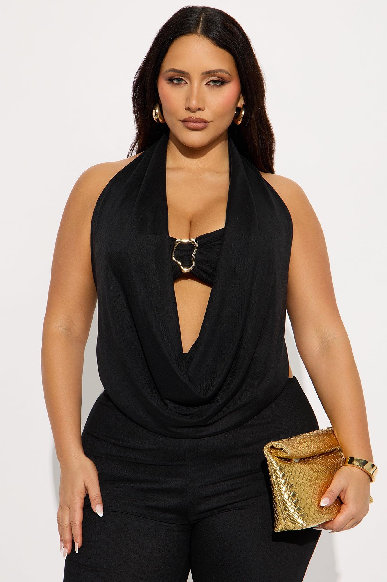 Stolen Glances Mesh Halter Jumpsuit - Black Product Image