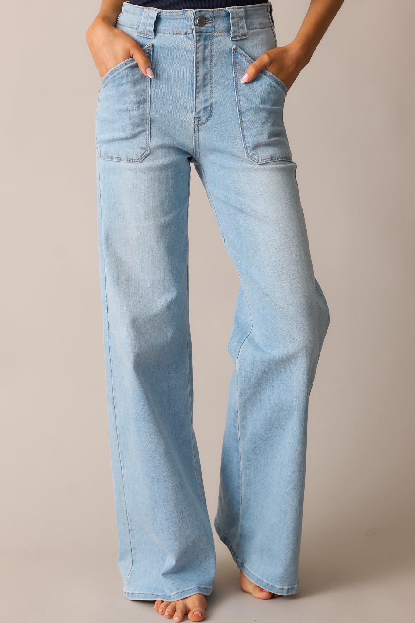 Hazy Days Light Wash Wide Leg Jeans Product Image