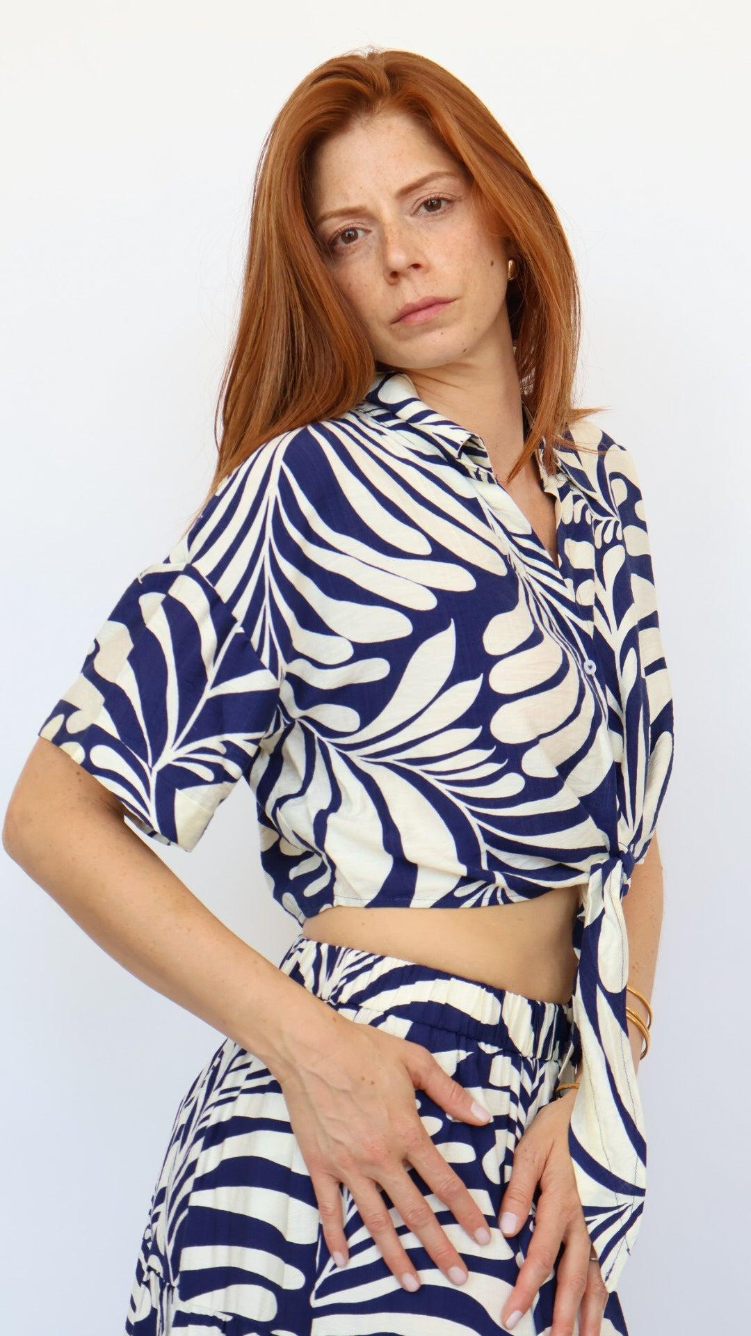 Emily Cropped Tie Top Product Image